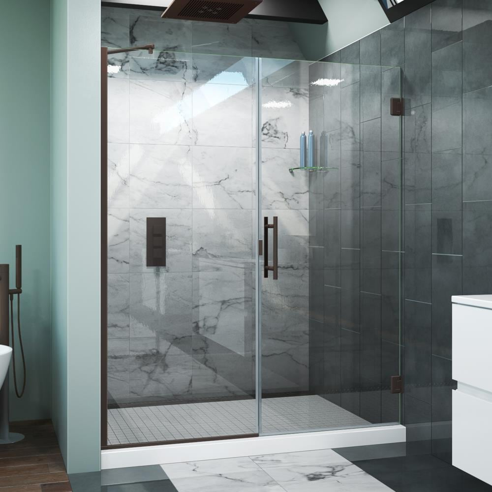 Scottsdale Oil-Rubbed Bronze Frameless Hinged Shower Door with Clear Glass