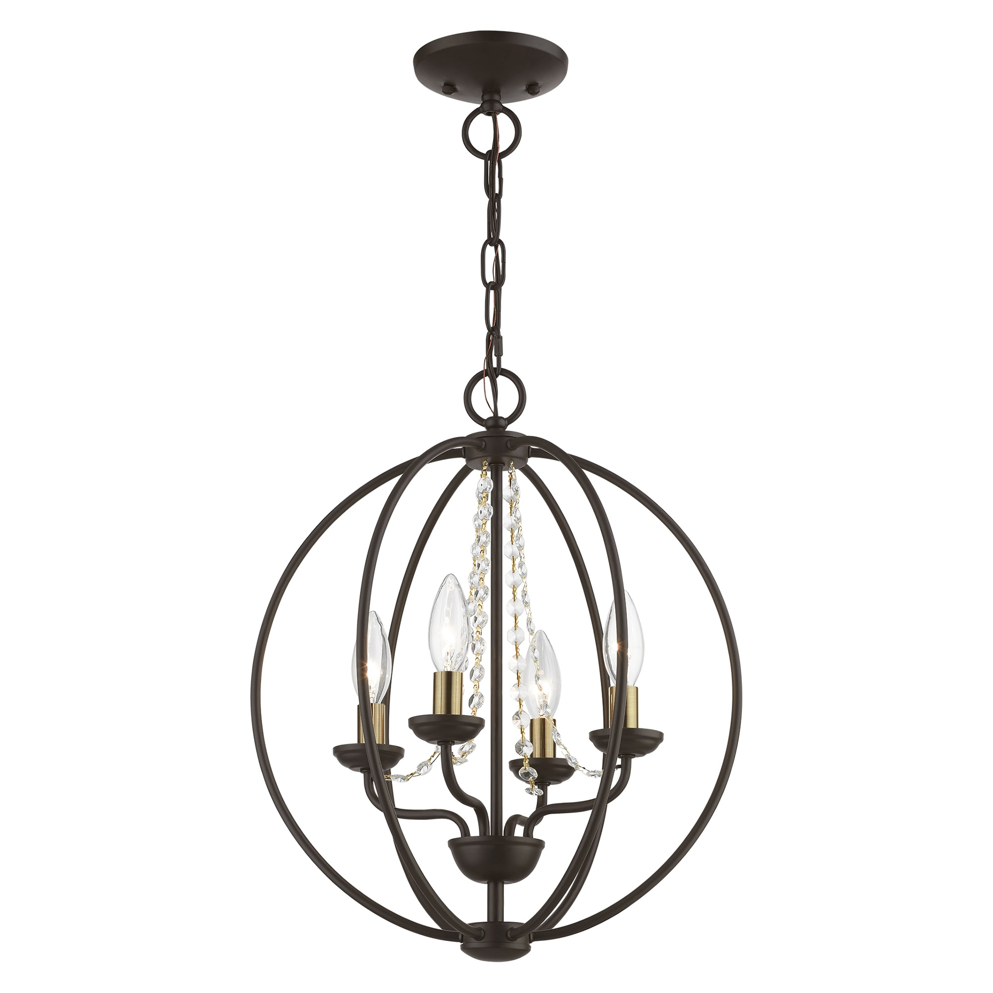 Livex Lighting Arabella 4 - Light Chandelier in  Bronze/Antique Brass