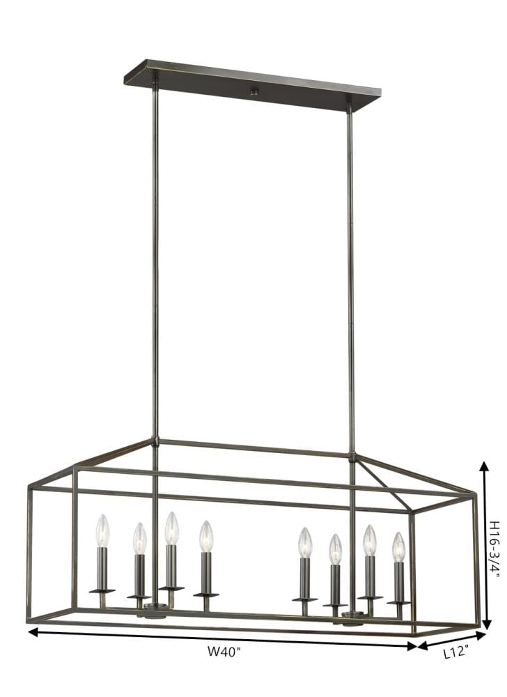 Generation Lighting Perryton 8 -Light Bronze Contemporary/Modern Linear Large Hanging Kitchen island light