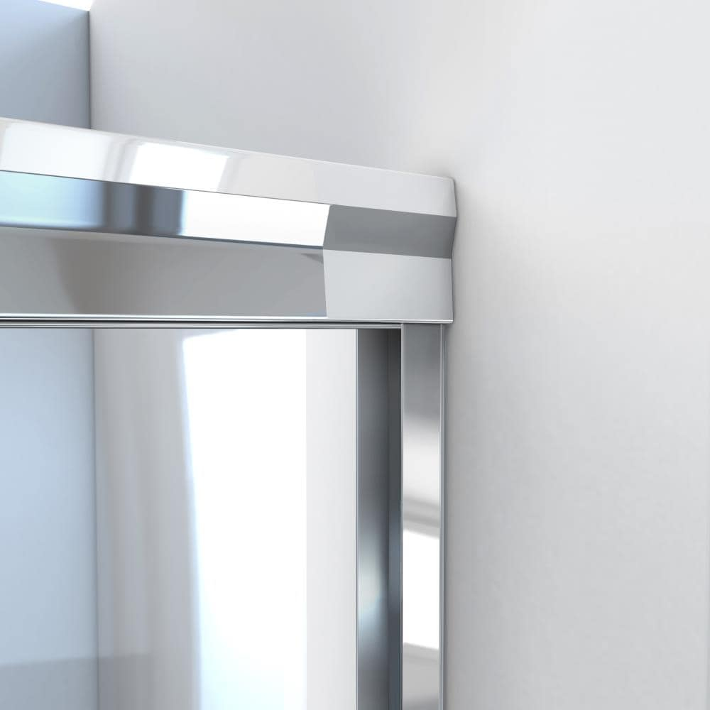 51" x 67" Polished Chrome and Clear Glass Bypass Shower Door