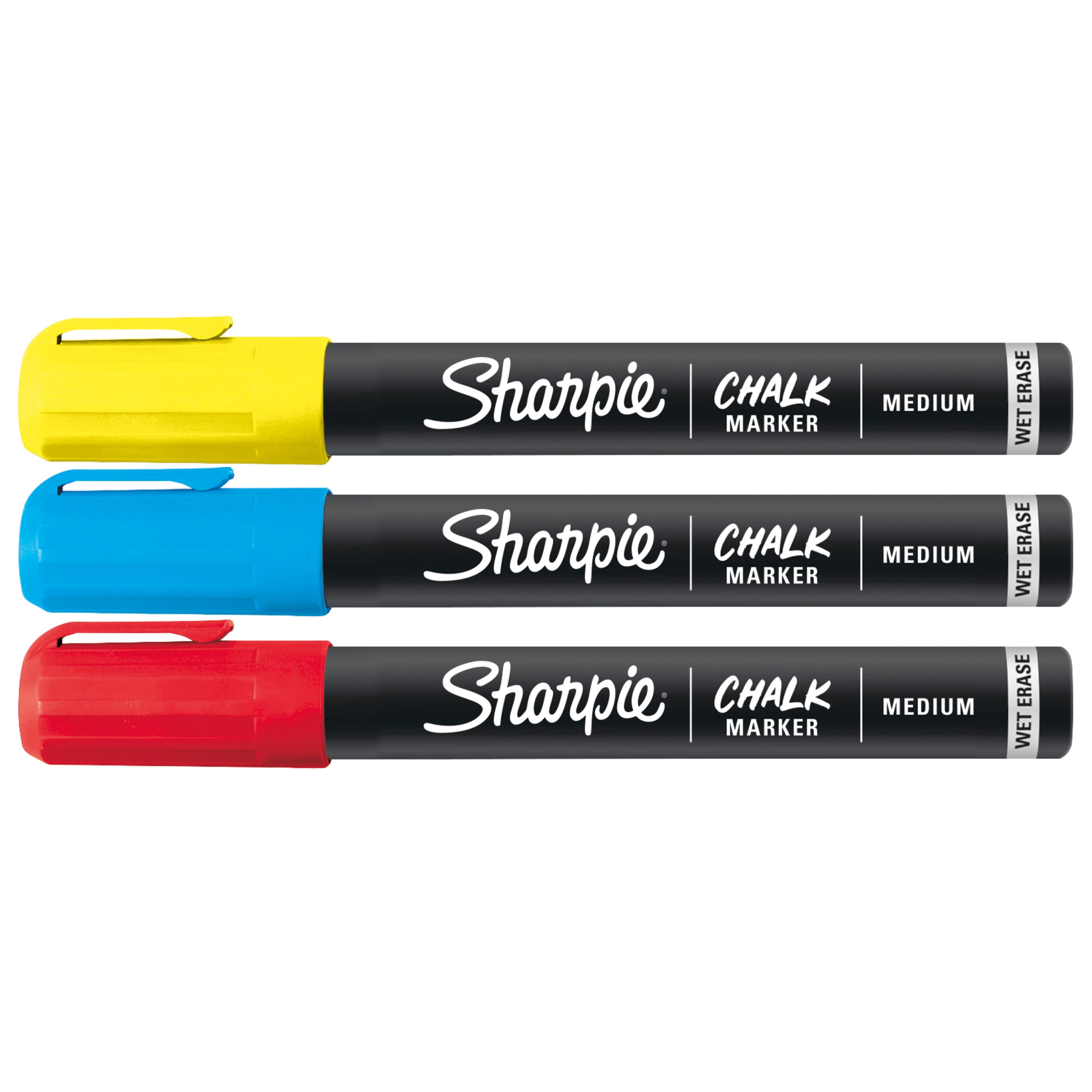 Sharpie Chalk Marker Set, 3-Color Primary Set