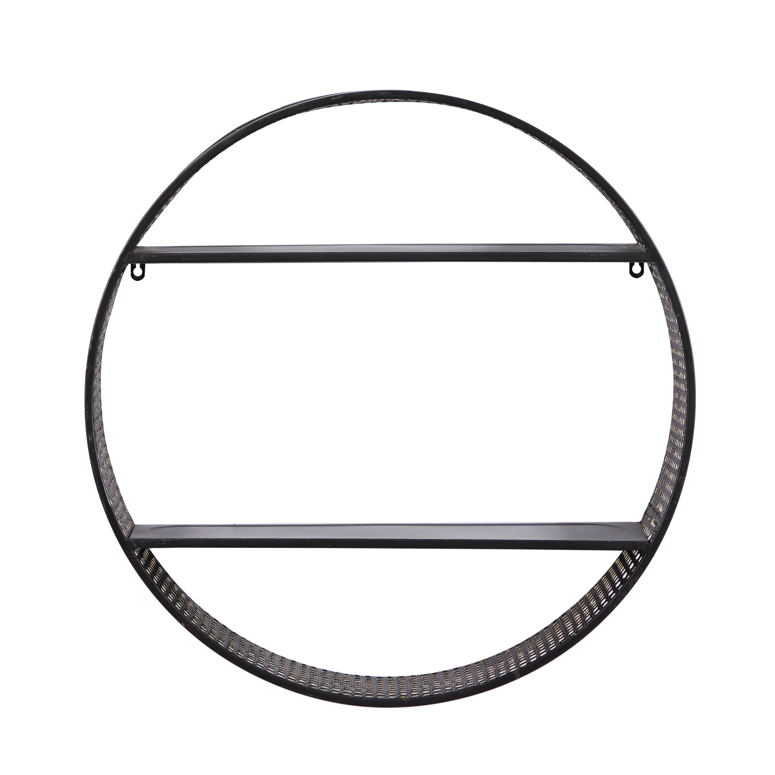 DecMode 26" x 5" 2-Tier Black Wall Shelf