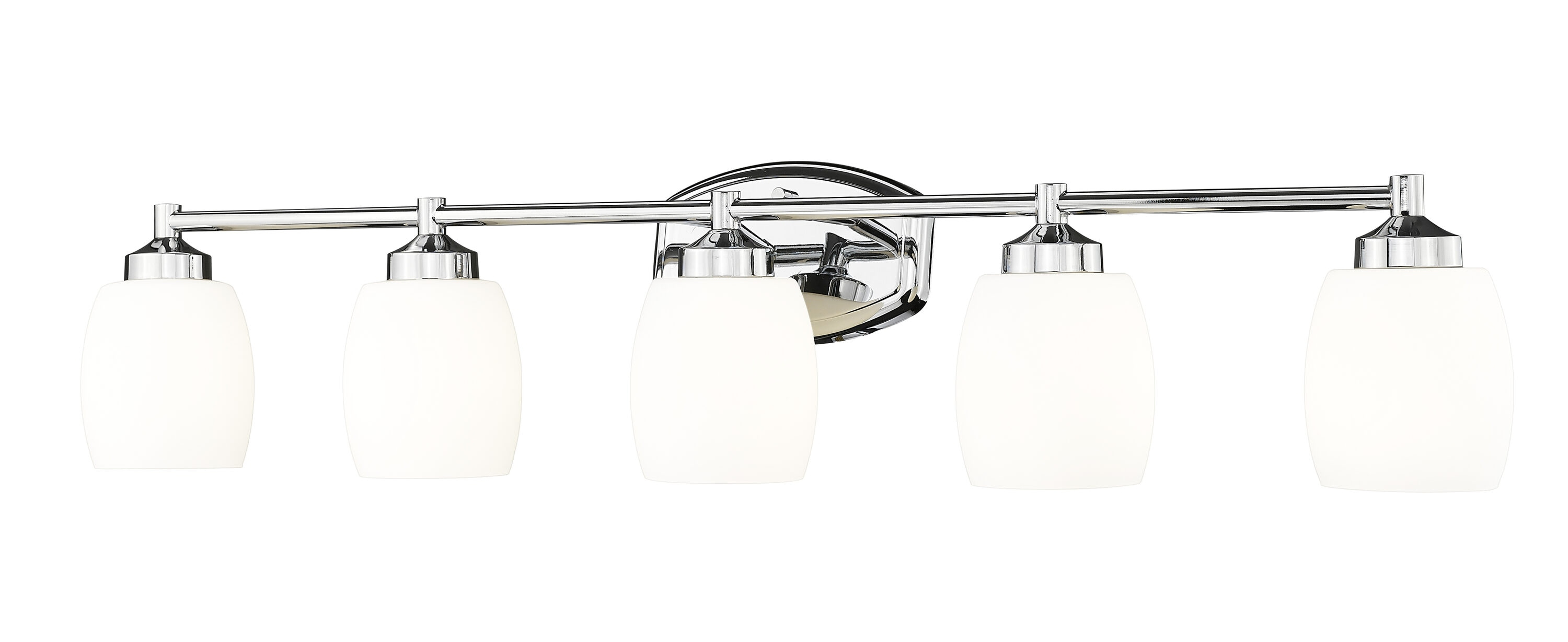 Kendrick 39.25" Chrome Vanity Light with Matte Opal Glass Shades