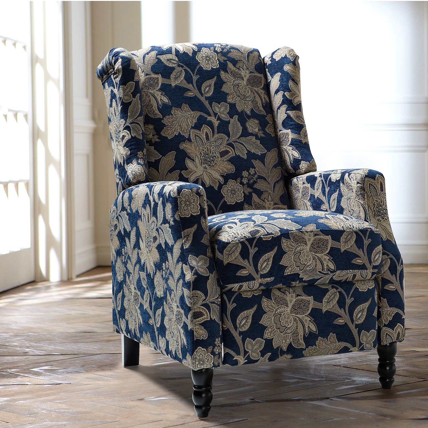 Recliners Push Back Accent Chairs Set of 2 Wingback Manual Fabric Upholstered Armchairs Sofa Home Theater Couches Garden