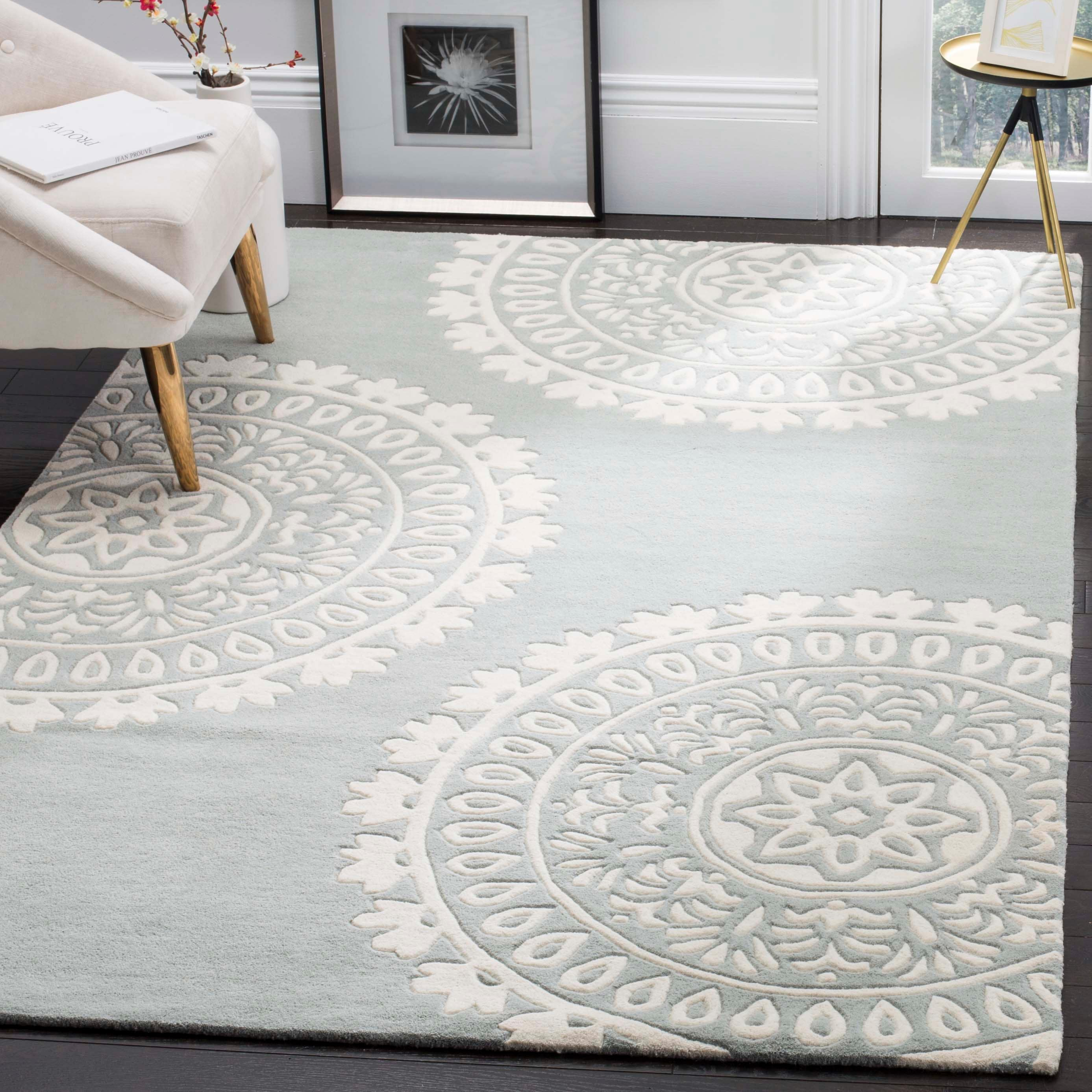 Bella BEL121 Hand Tufted Accent Rug - Grey/Ivory - 3'x5' - Safavieh.
