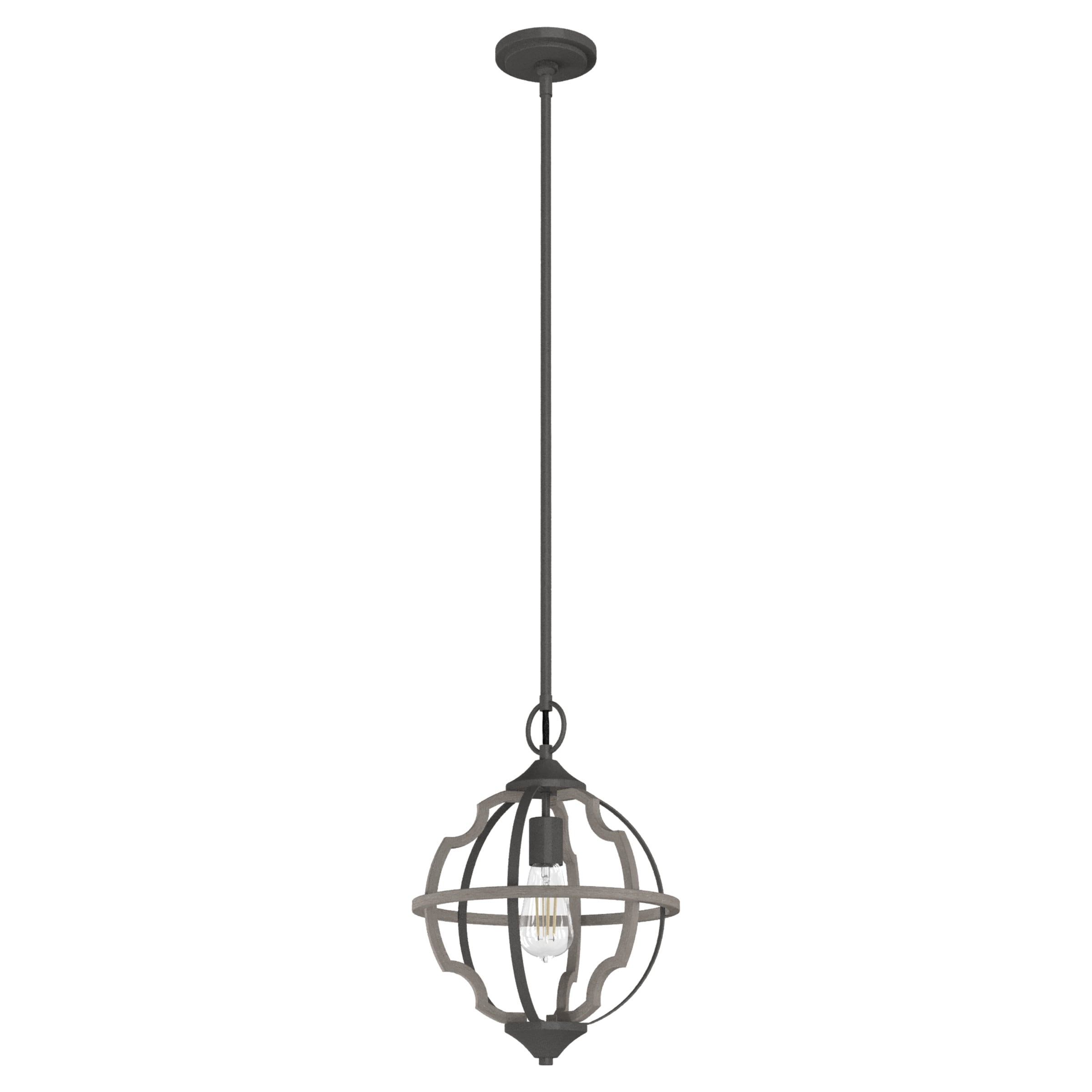 Hunter - Stone Creek 1-light Noble Bronze, Medium Size Pendant Light, Dimmable, Rustic Style, Sphere Shaped, for Bedrooms, Kitchens, Dining, Living Rooms - 19222