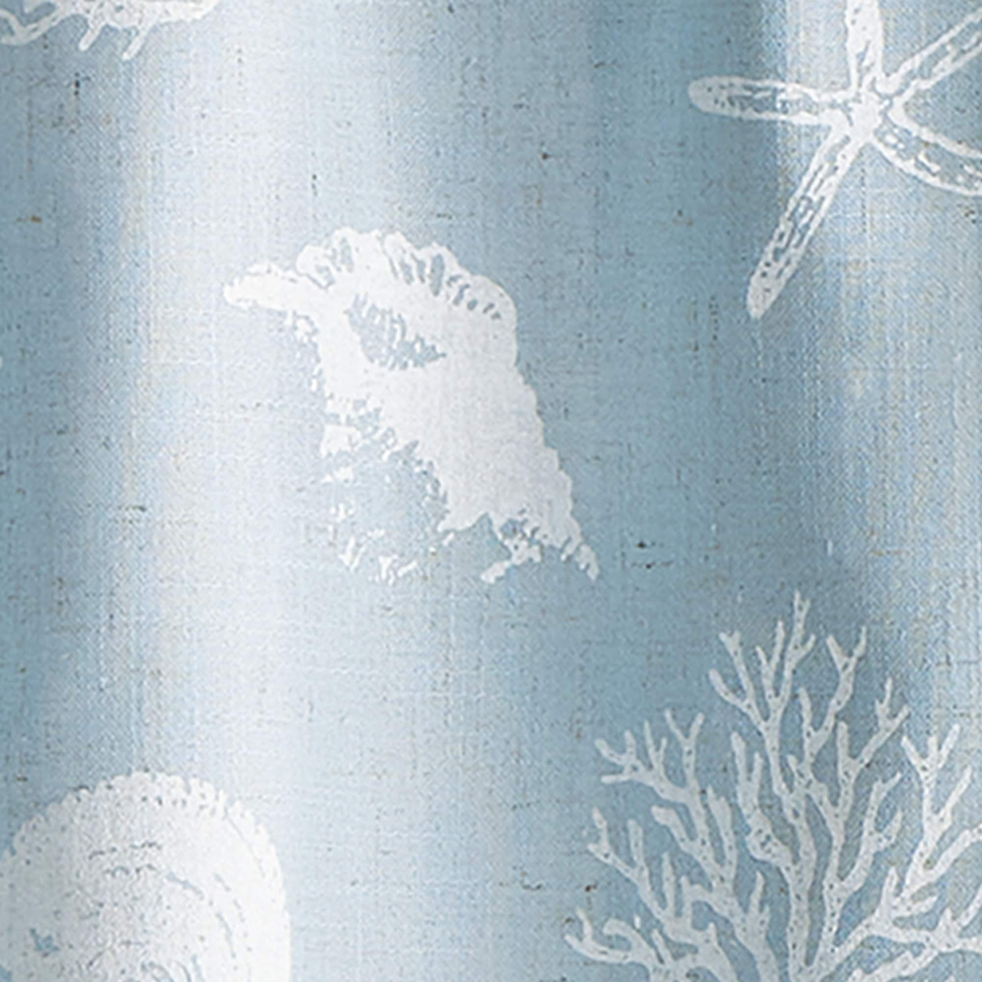 CHF Seashells Swag Curtain 54" x 30" Printed, Aqua, Adult