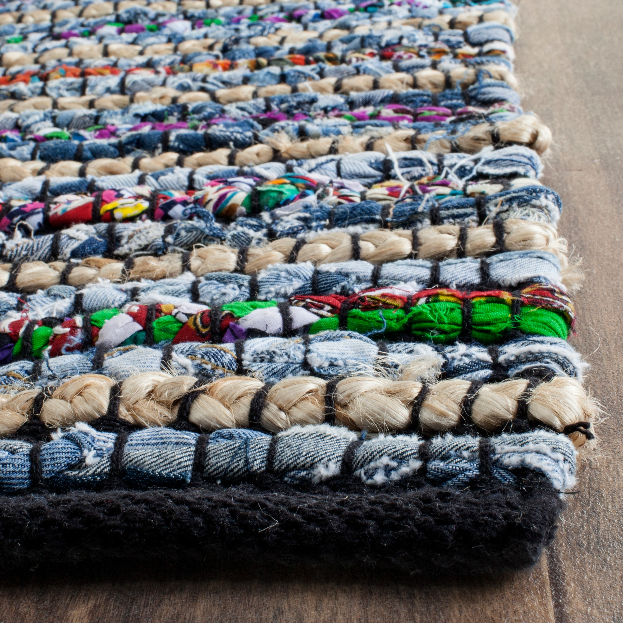 Cape Cod Multi-Color Natural Handmade Cotton 9' x 12' Area Rug