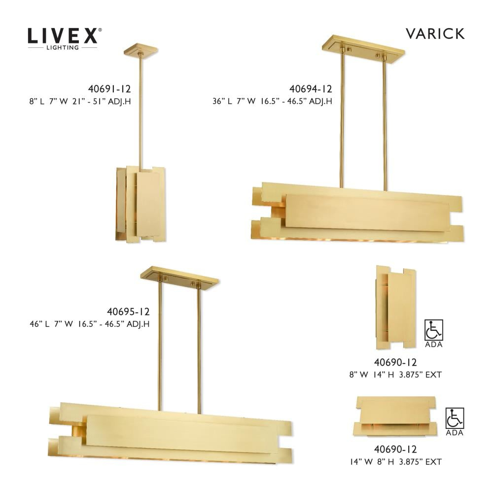 Livex Lighting - Varick - 5 Light Linear Chandelier in Contemporary Style - 7