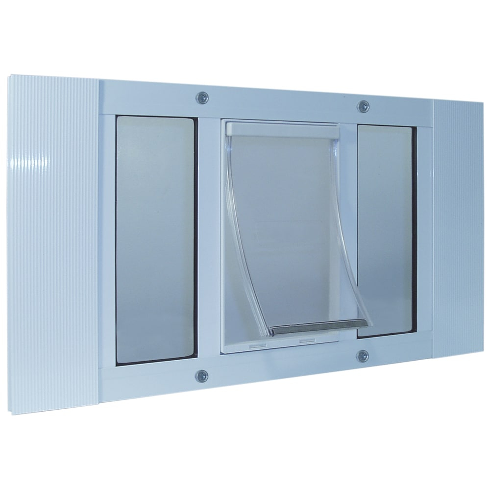 Ideal Pet Products Aluminum Sash Window Pet Door, Adjustable to Fit Window Widths from 27" to 32", Medium 7” x 11-1/4” Flap Size