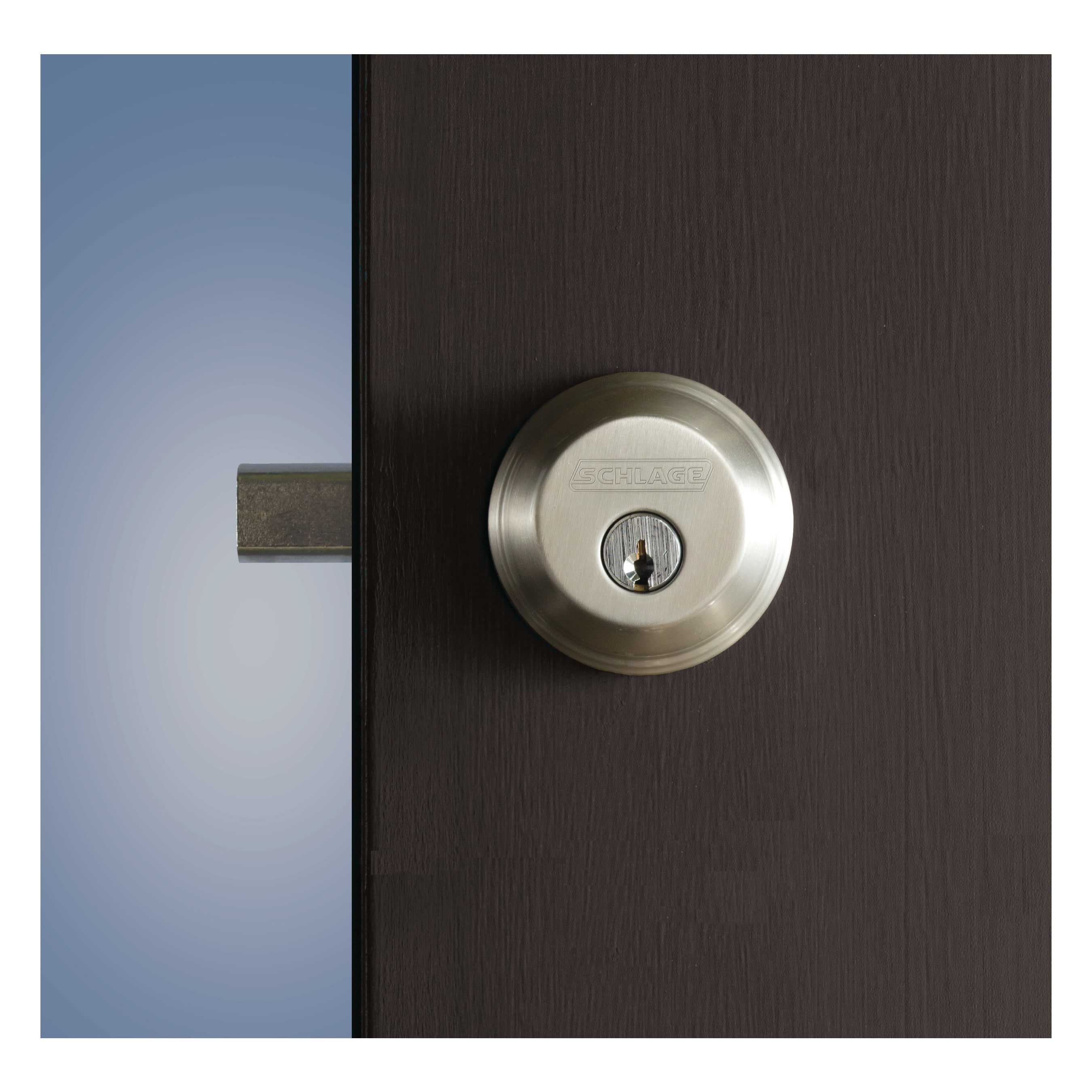 Schlage B60NV619 KA4 Deadbolt, Satin Nickel, 2-3/8 x 2-3/4 in Backset, C Keyway