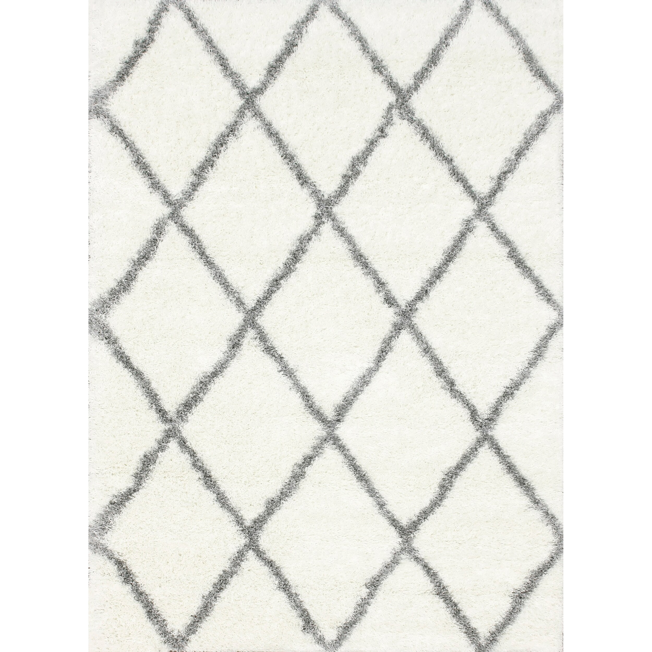 nuLOOM Diamond Soft & Plush Shag Runner Rug, 2' 8" x 8', Gray