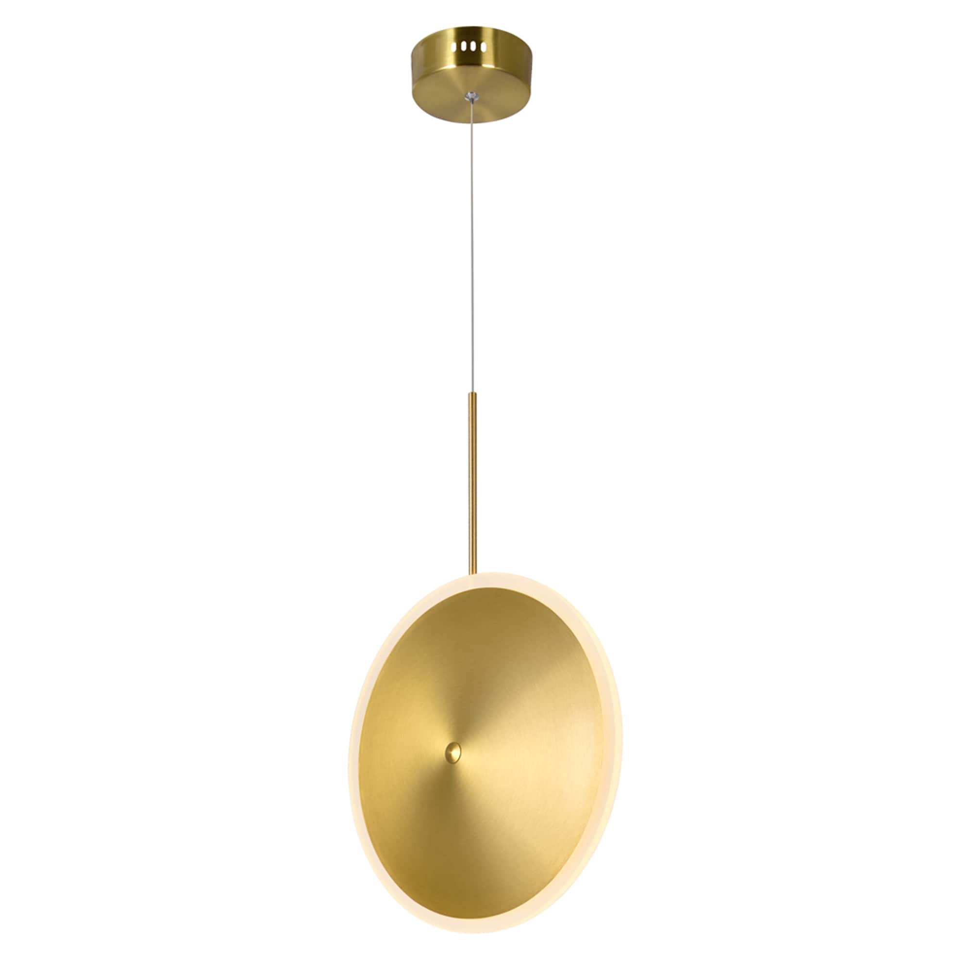 Ovni 12" Brass Contemporary LED Mini Pendant Light