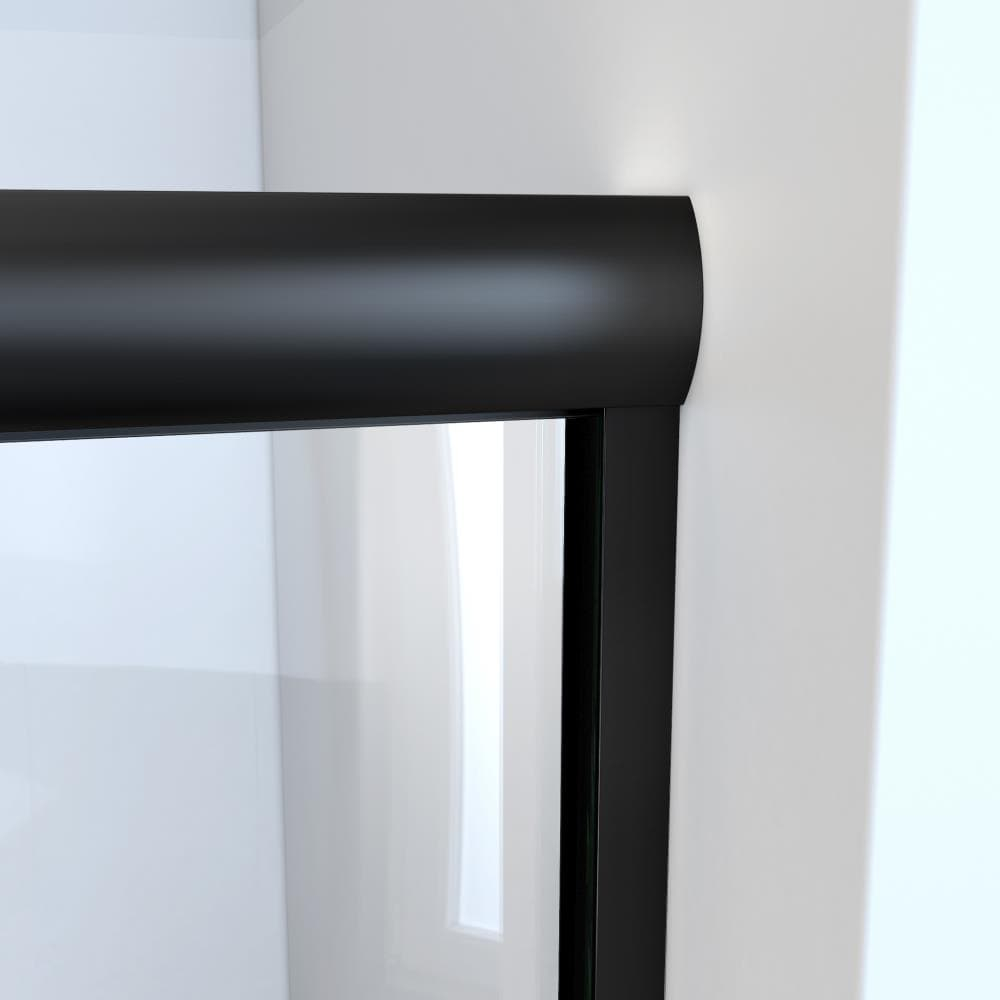 Matte Black Aluminum Frameless Bypass Sliding Tub Door with Bubble Glass
