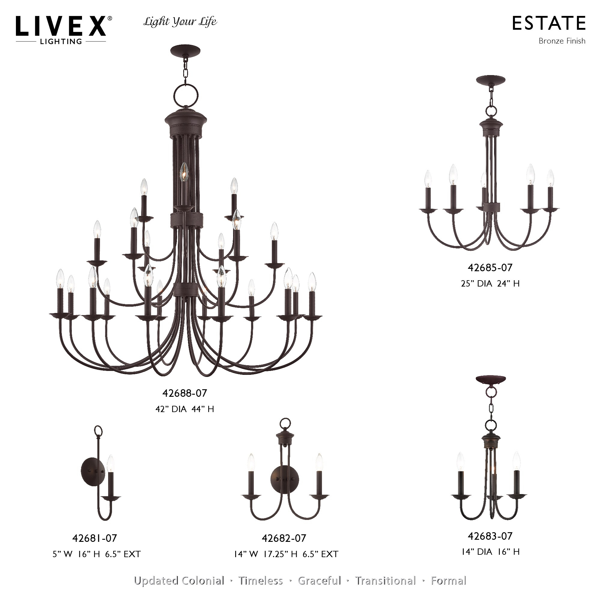 Livex Lighting Estate 1 - Light Wall Light in  Bronze