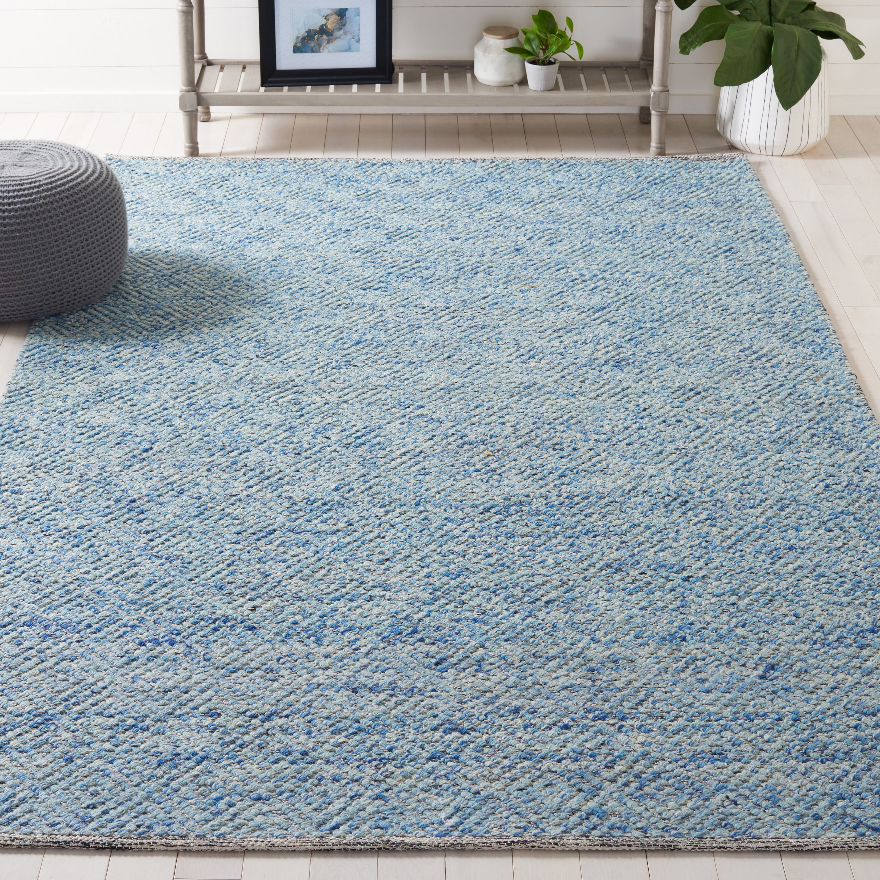 SAFAVIEH Natura Eanna Geometric Wool Area Rug, Blue, 9' x 12'