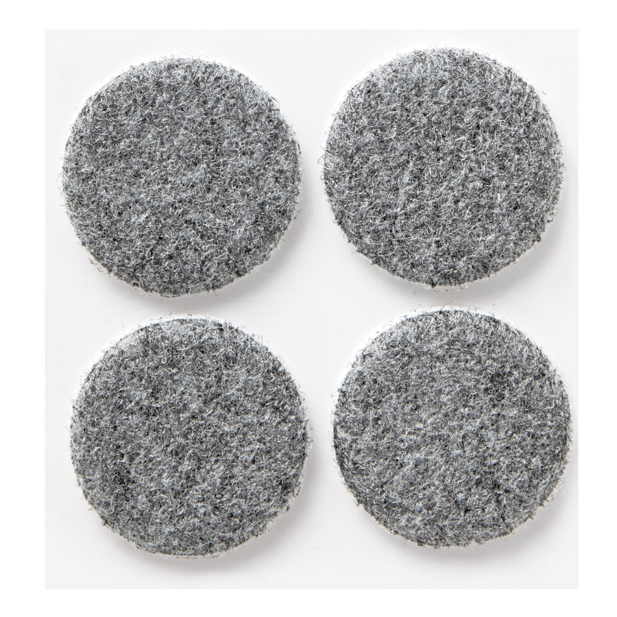Gray Heavy Duty Round Felt Floor Pads, 1.5 inches, 4-Pack