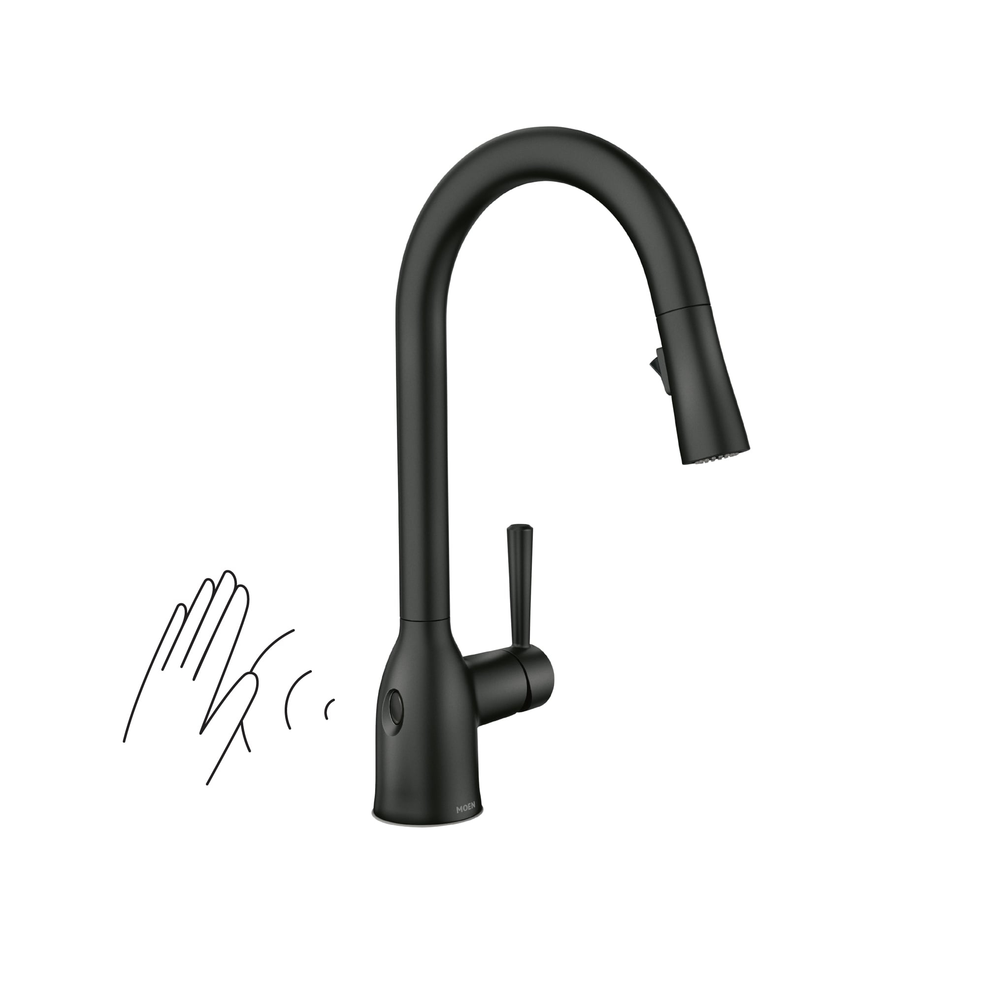 Adler Matte Black Touchless Pull-Down Kitchen Faucet