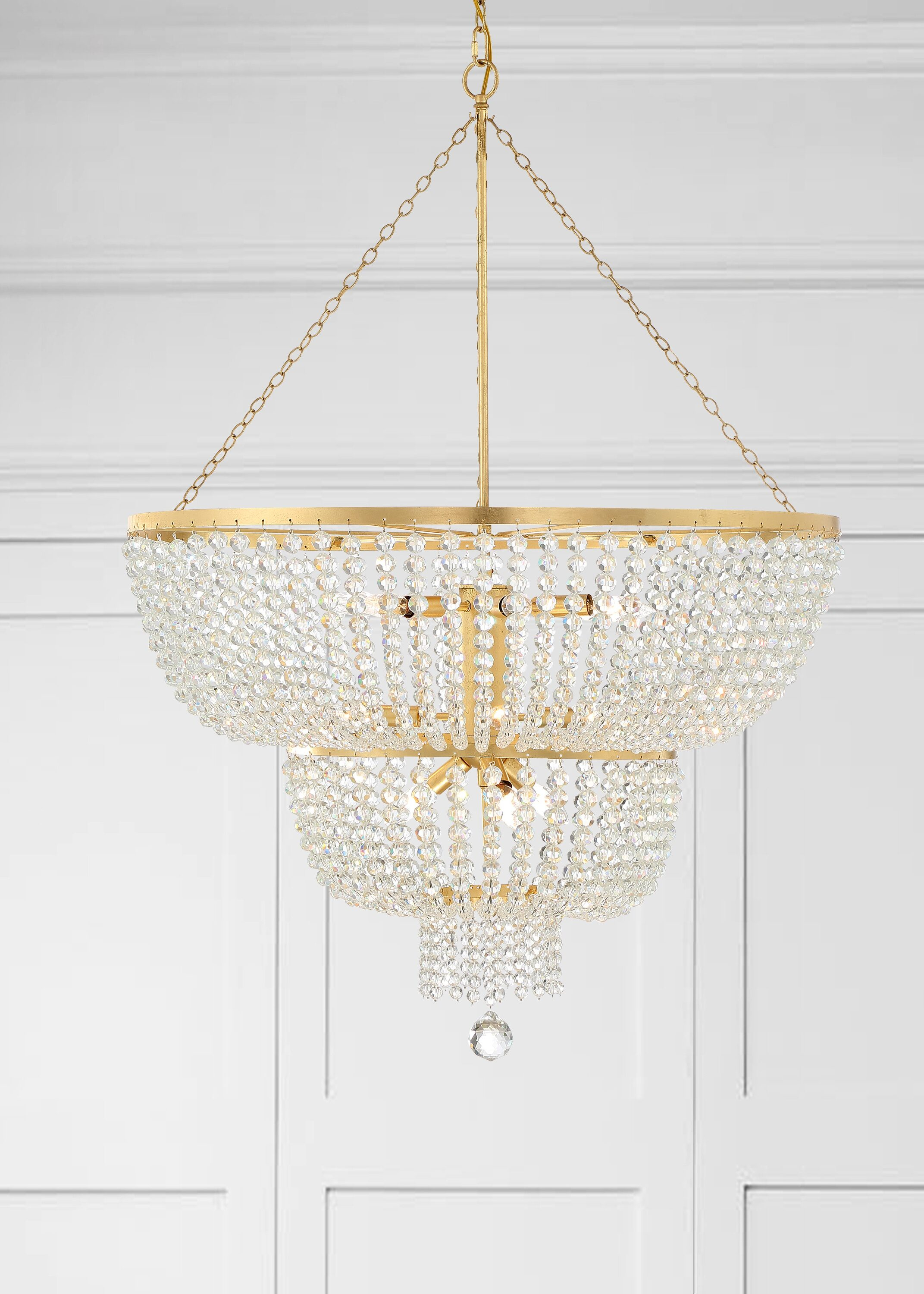 Crystorama Lighting Rylee 12 - Light Chandelier in  Antique Gold
