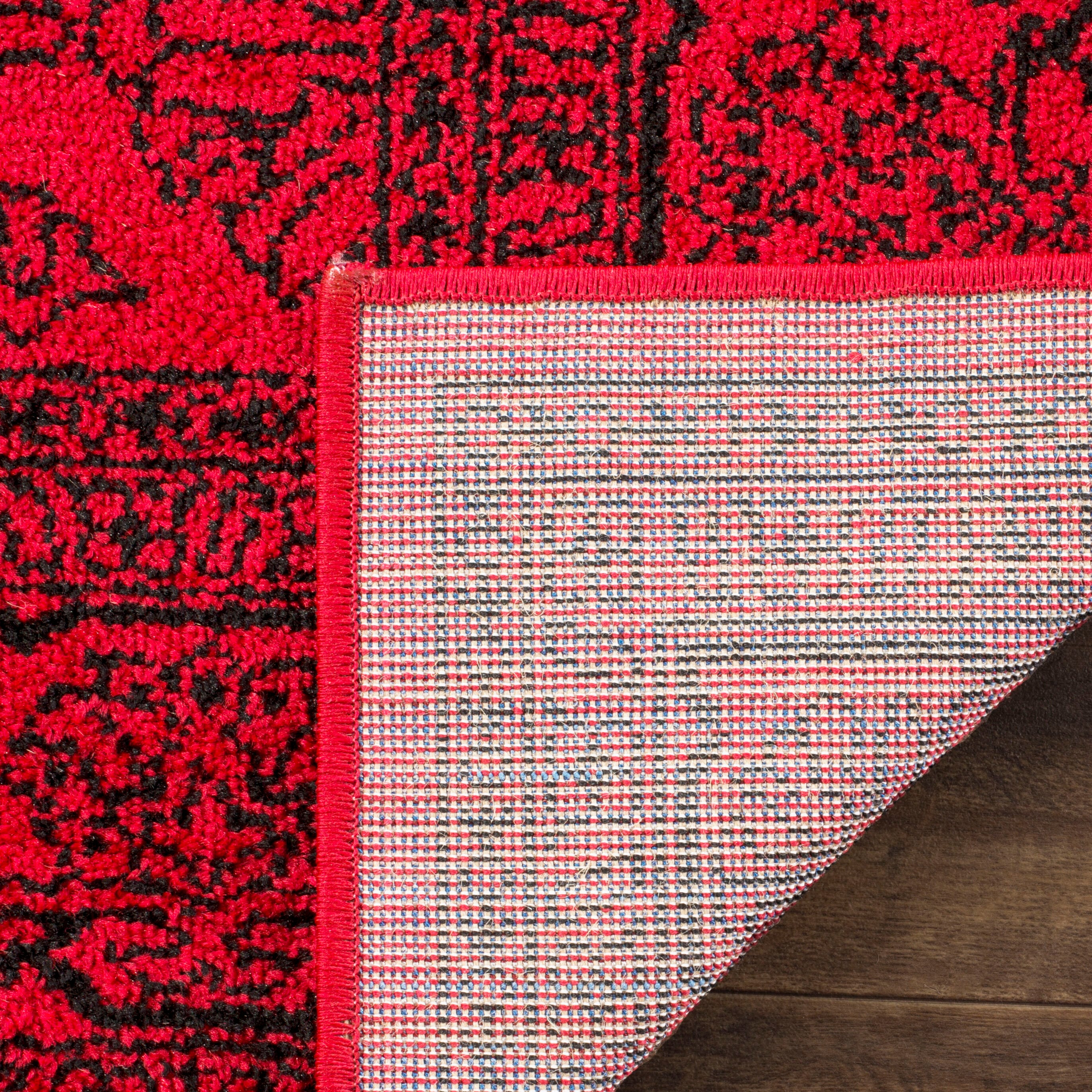 Red and Black Oriental Medallion 11' x 15' Area Rug