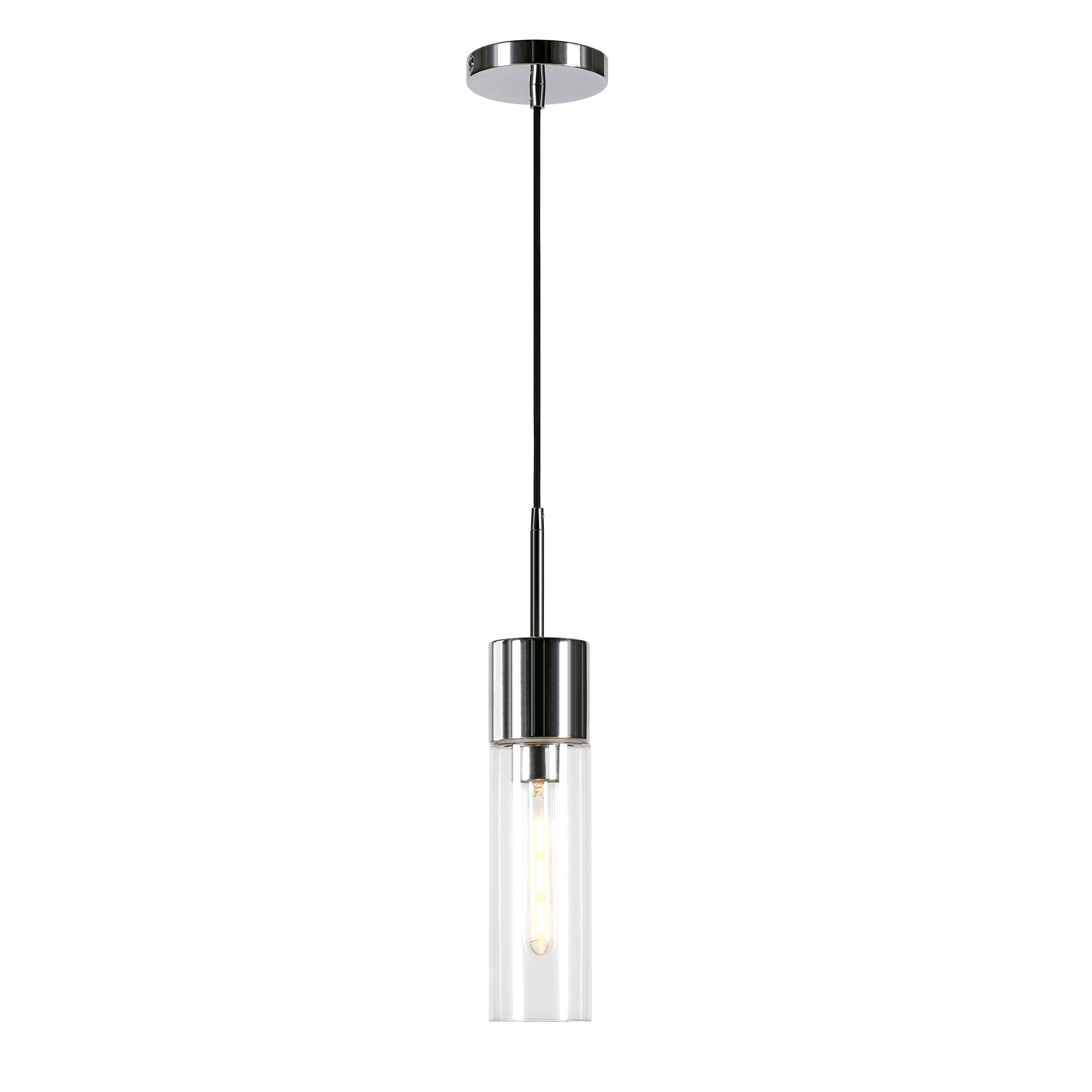 Evelyn&Zoe Industrial Clear Glass Pendant