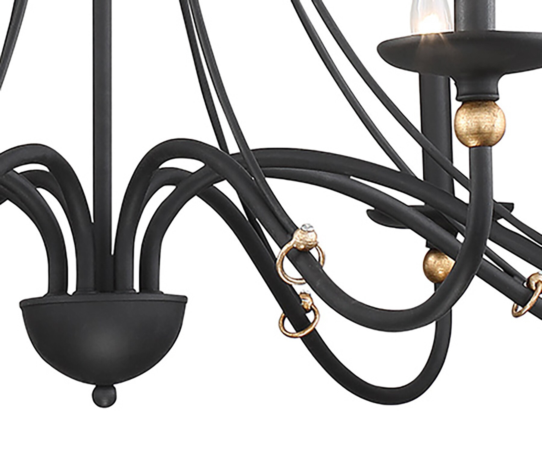 Westchester County Sand Coal and Skyline Gold Leaf 8-Light Chandelier