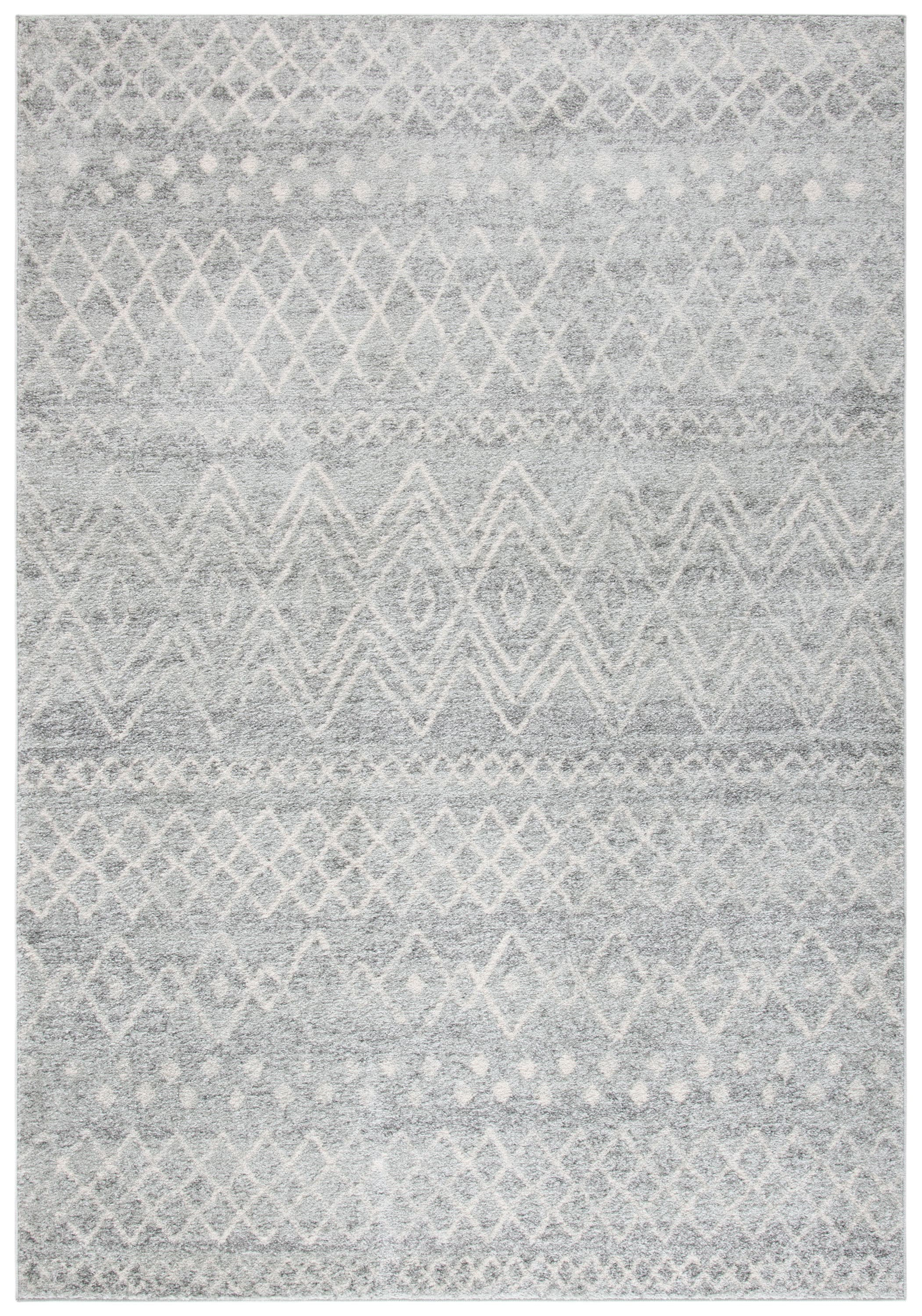 SAFAVIEH Madison Hannah Geometric Area Rug, Silver/Ivory, 9' x 12'