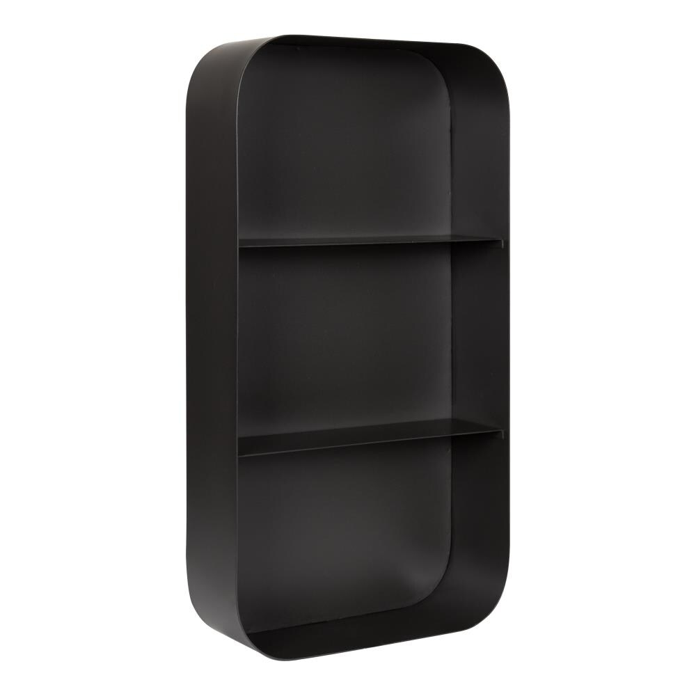 Kate and Laurel Armenta Metal Wall Shelf, Gray 16x28