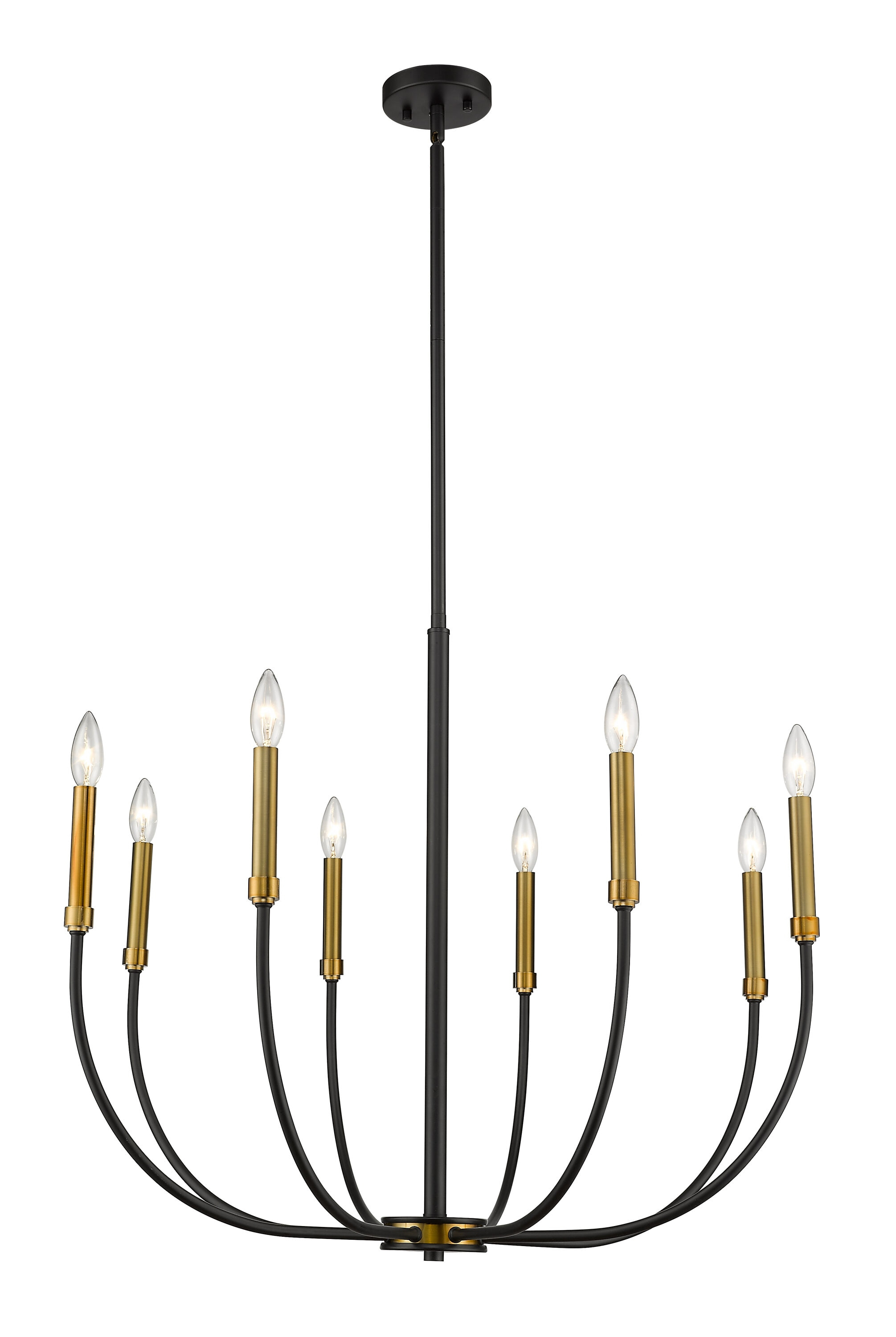 Z-Lite Haylie 8 - Light Chandelier in  Matte Black/Olde Brass