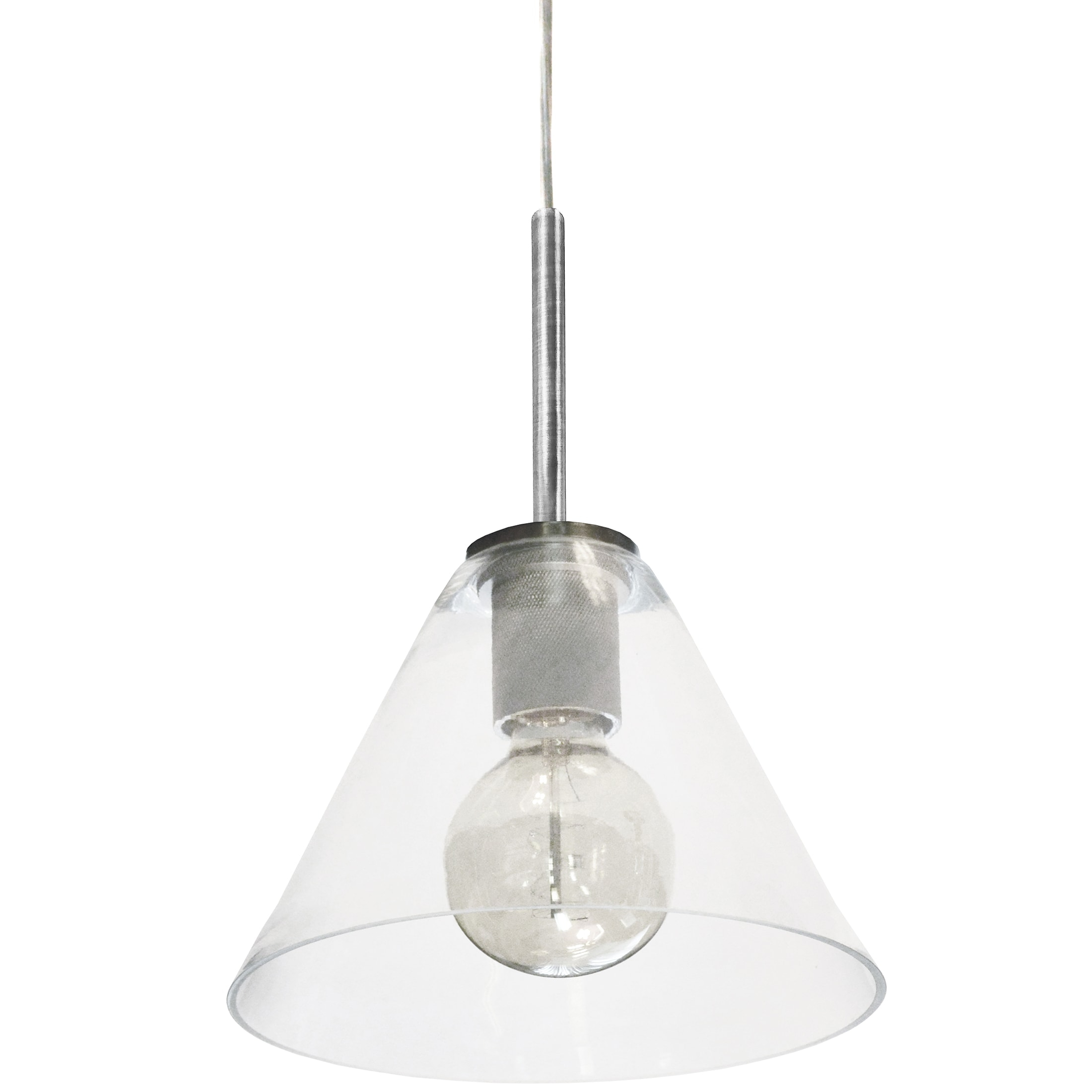 Dainolite - Roswell - 1 Light Pendant with Clear Glass-Satin Chrome Finish