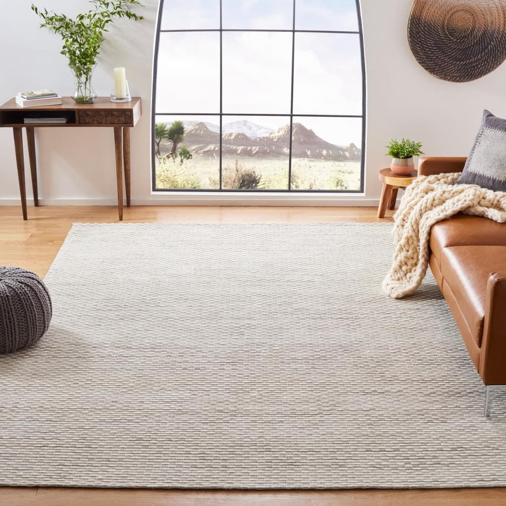 SAFAVIEH Abstract Femie Sunburst Area Rug, Beige/Ivory, 8' x 10'