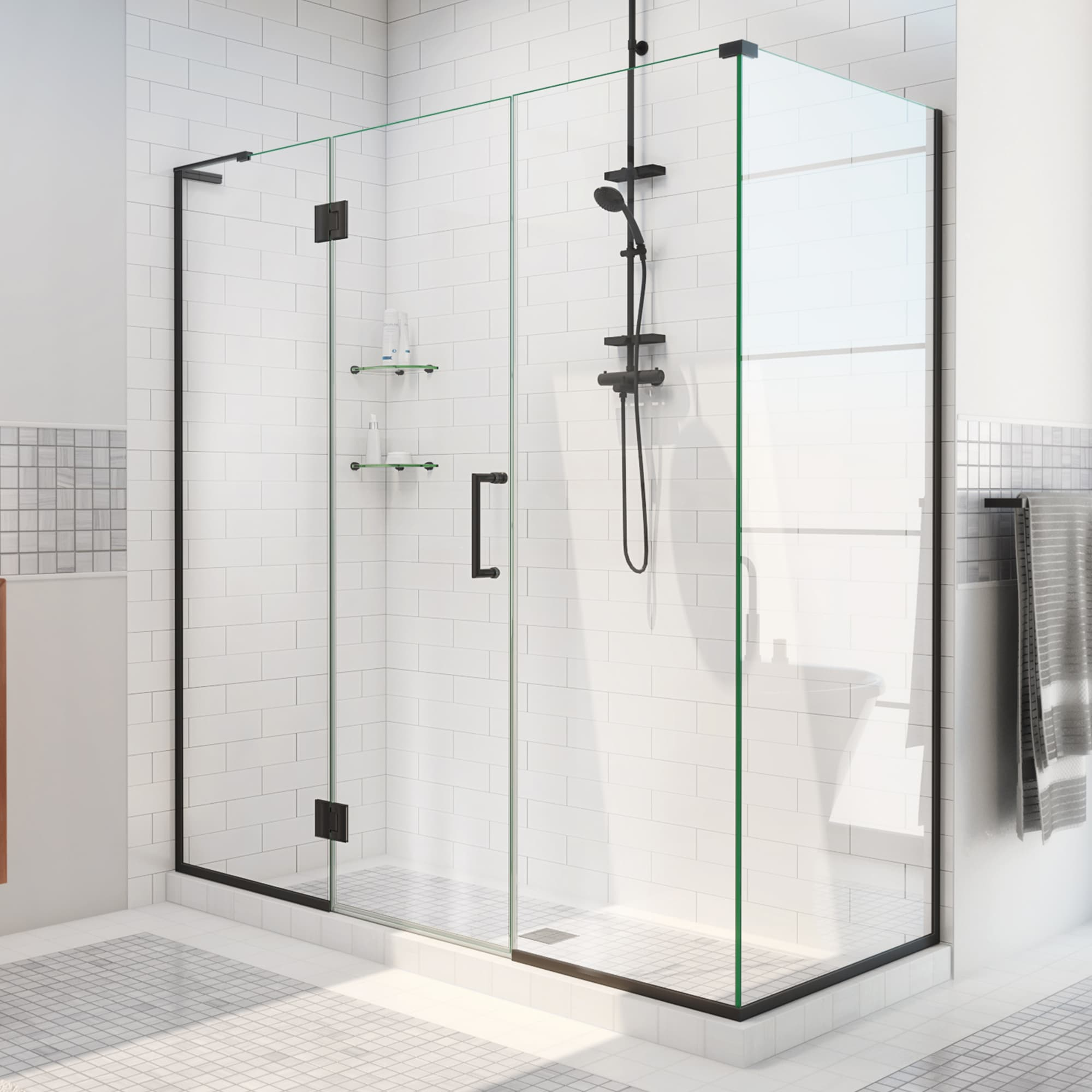 Unidoor-X 58.5 in. W x 30.38 in. D x 72 in. H Hinged Shower Enclosure