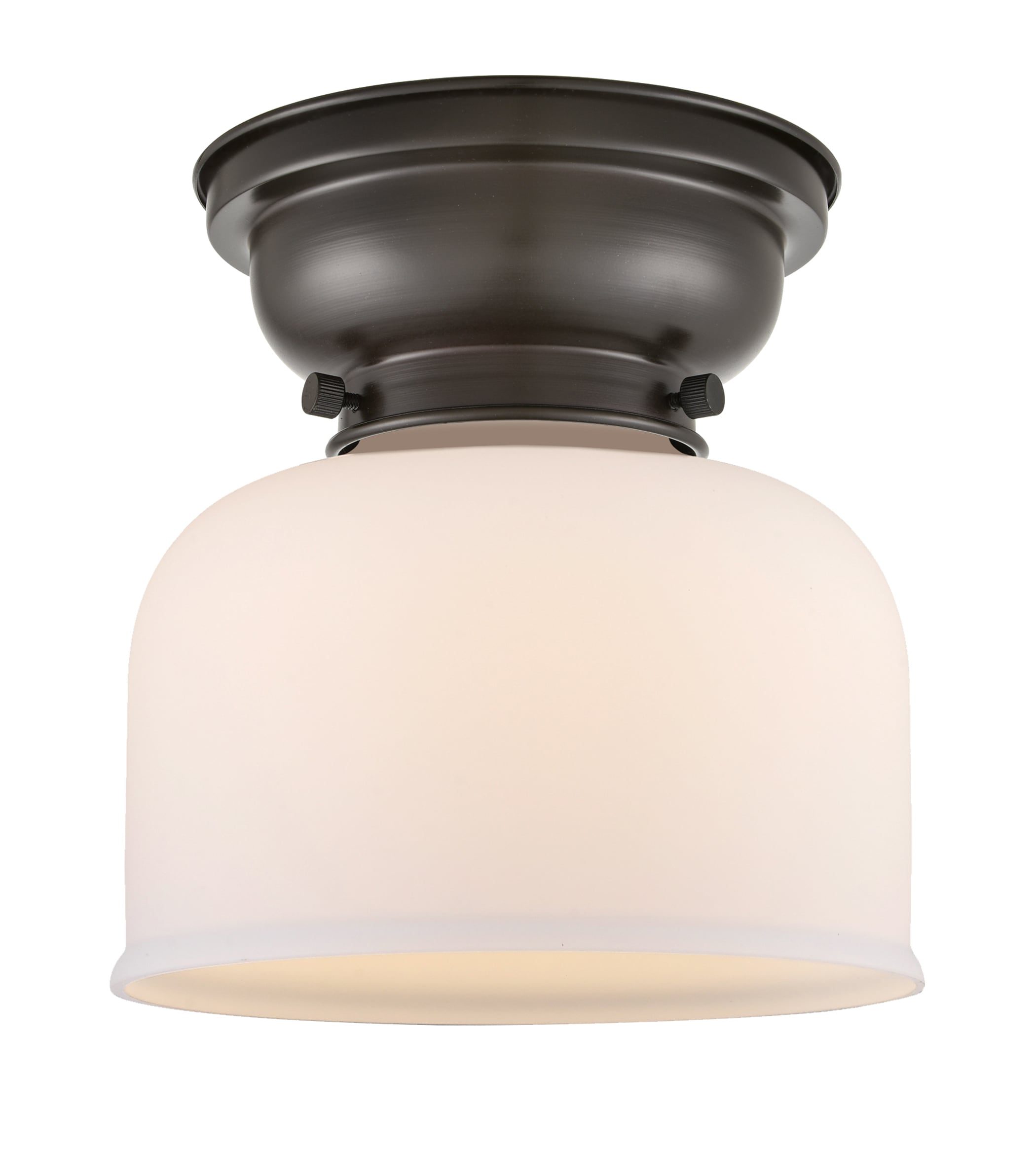 Oil Rubbed Bronze Flush Mount Light with Matte White Glass Shade
