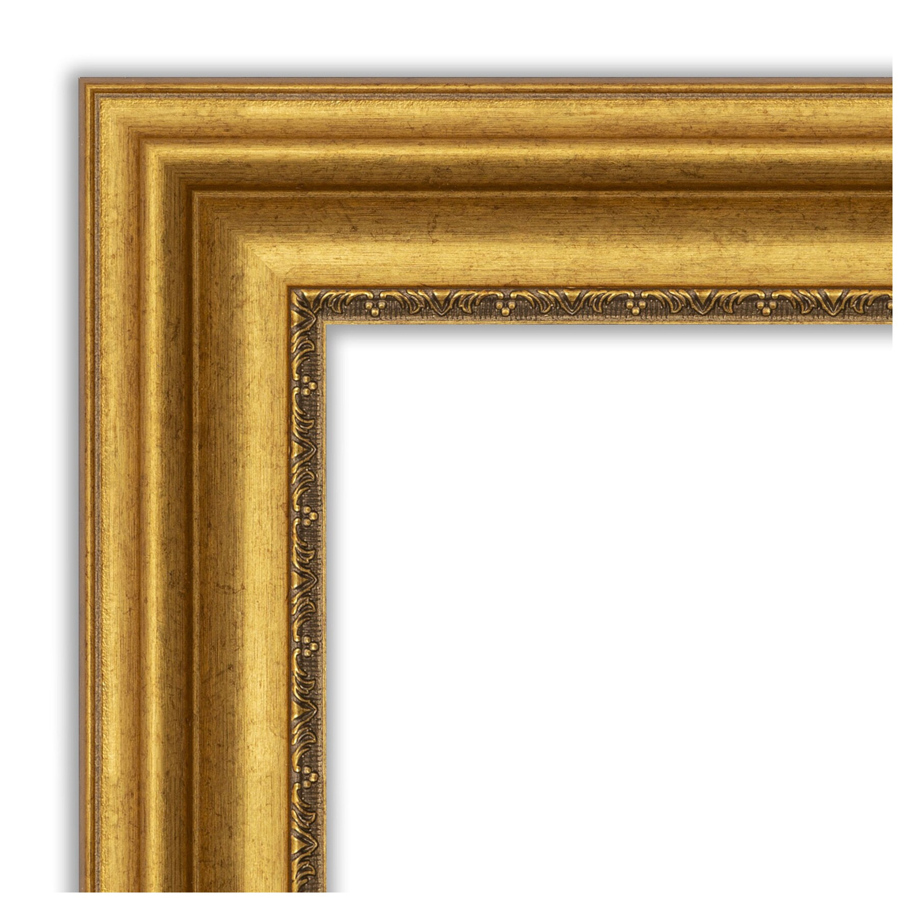 Amanti Art Parlor 23.75-in x 29.75-in Framed Rectangle Bathroom Vanity Mirror ( Antique Gold )