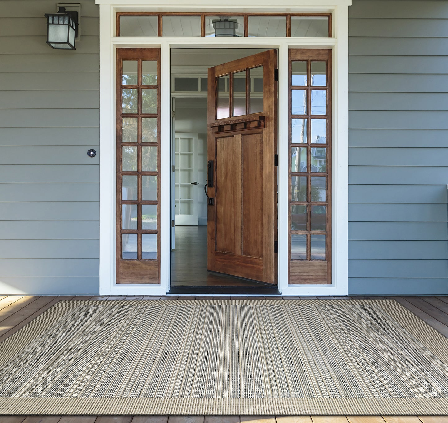 Couristan Monaco Bowline Indoor / Outdoor Area Rug, Cocoa Natural-Ivory, 3'9" x 5'5"