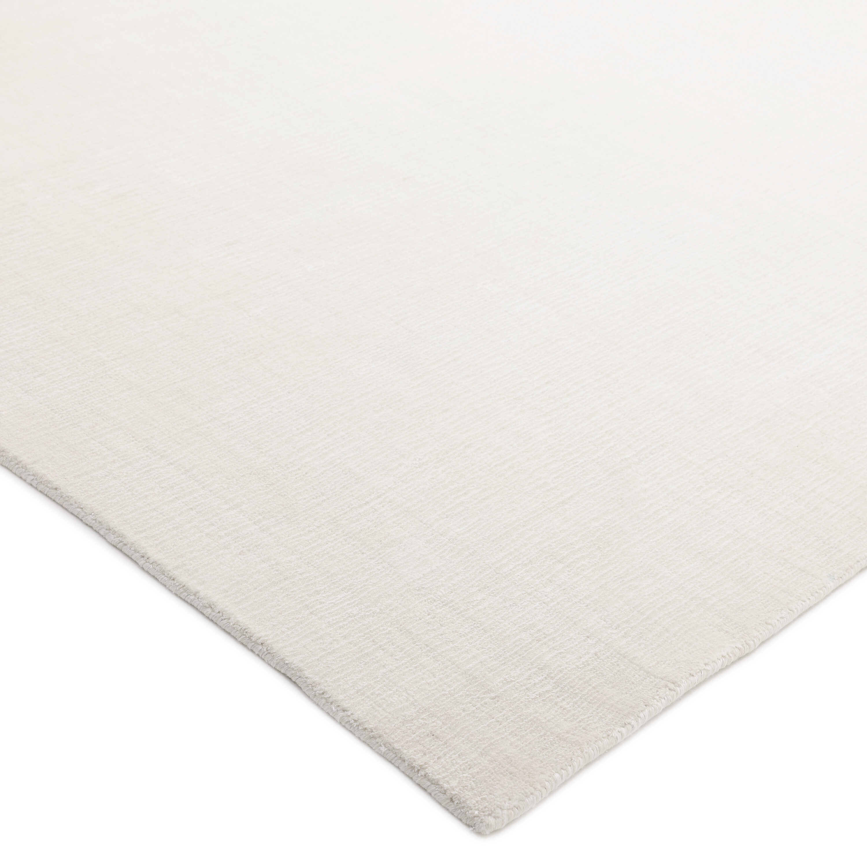 Handmade White Rectangular Wool and Cotton 9' x 12' Area Rug