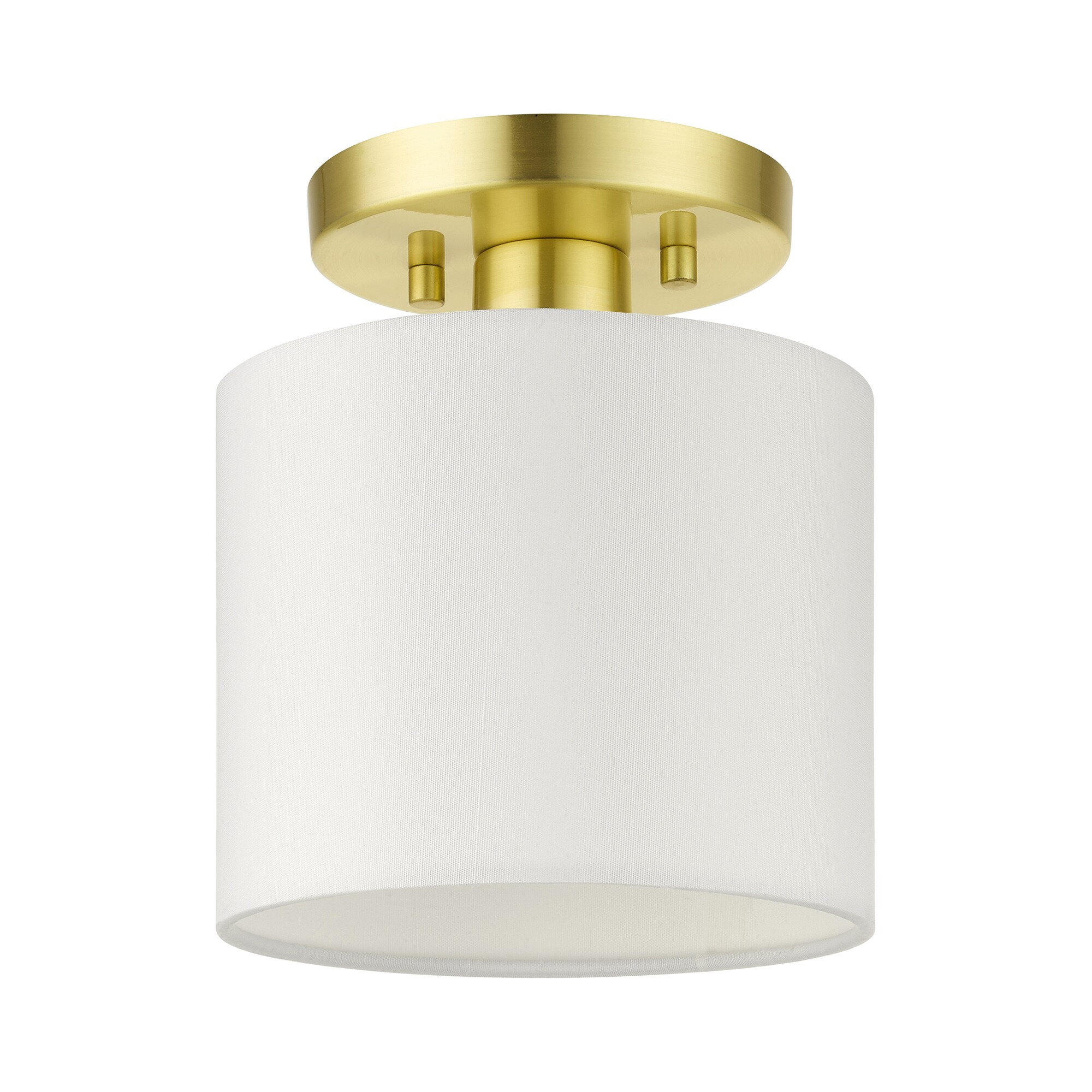Livex Lighting Meridian 1 - Light Semi-Flush Mount in  Satin Brass