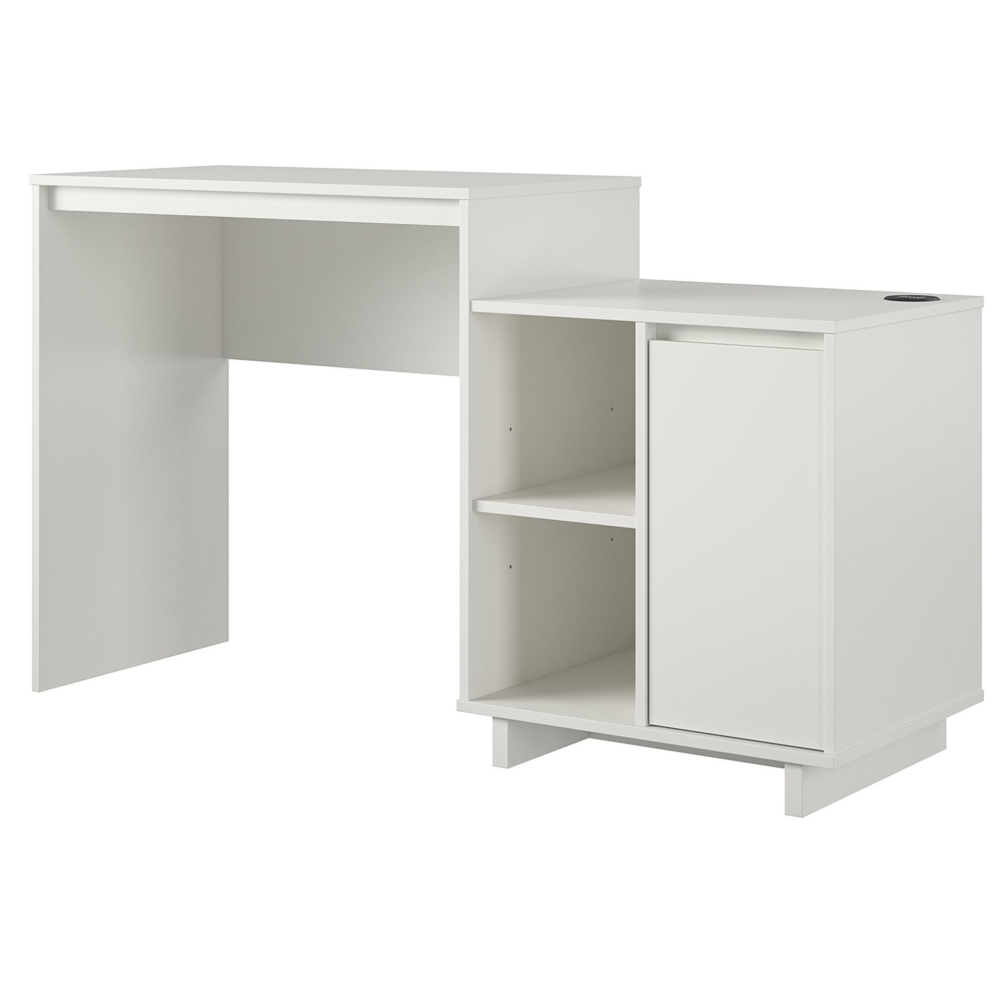 Ravelston White Wood Computer Desk with Filing Cabinet