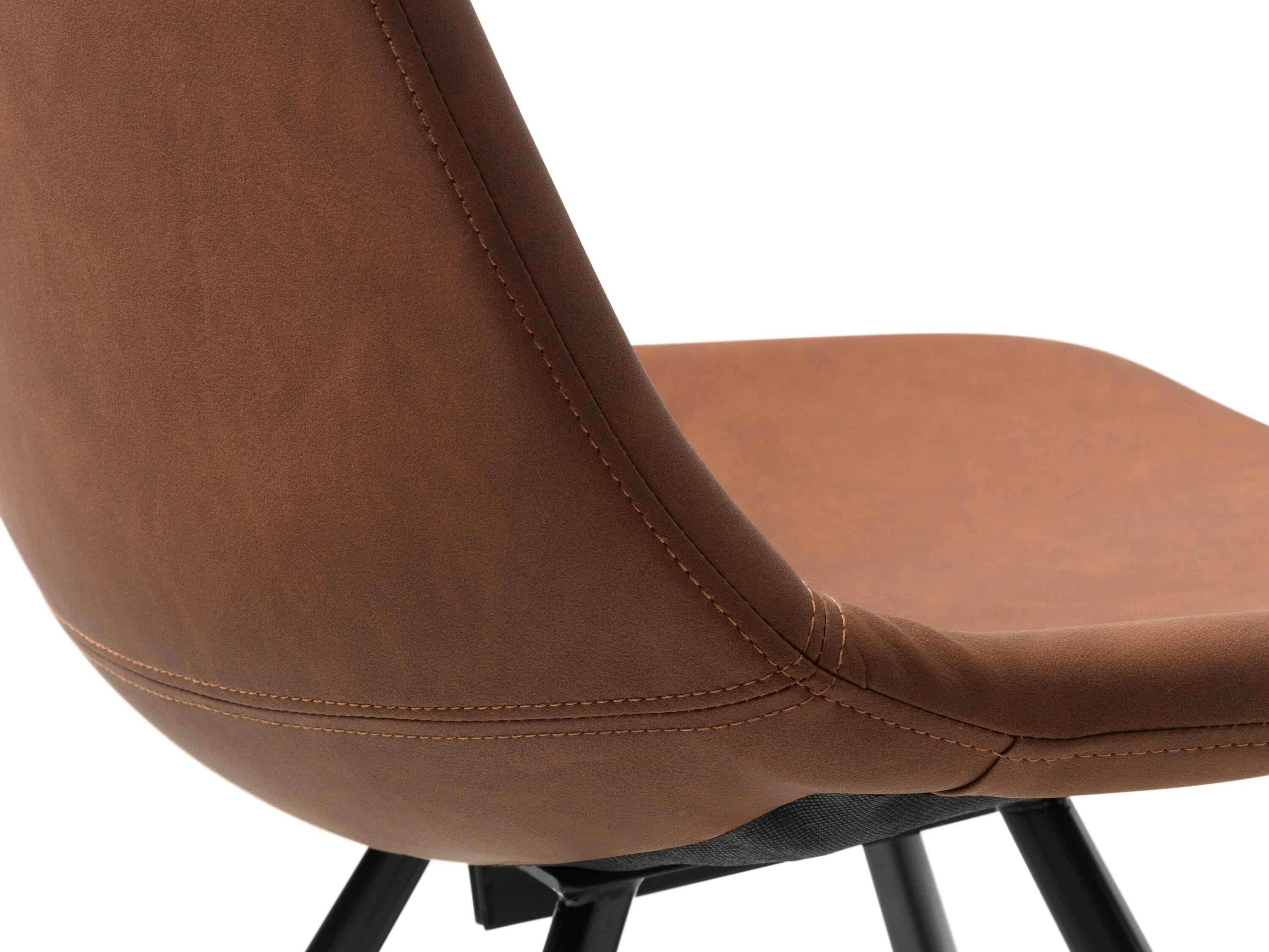 Unique Furniture 18.5''H Polyurethane Upholstered Dining Chair in Tan (Set of 2)