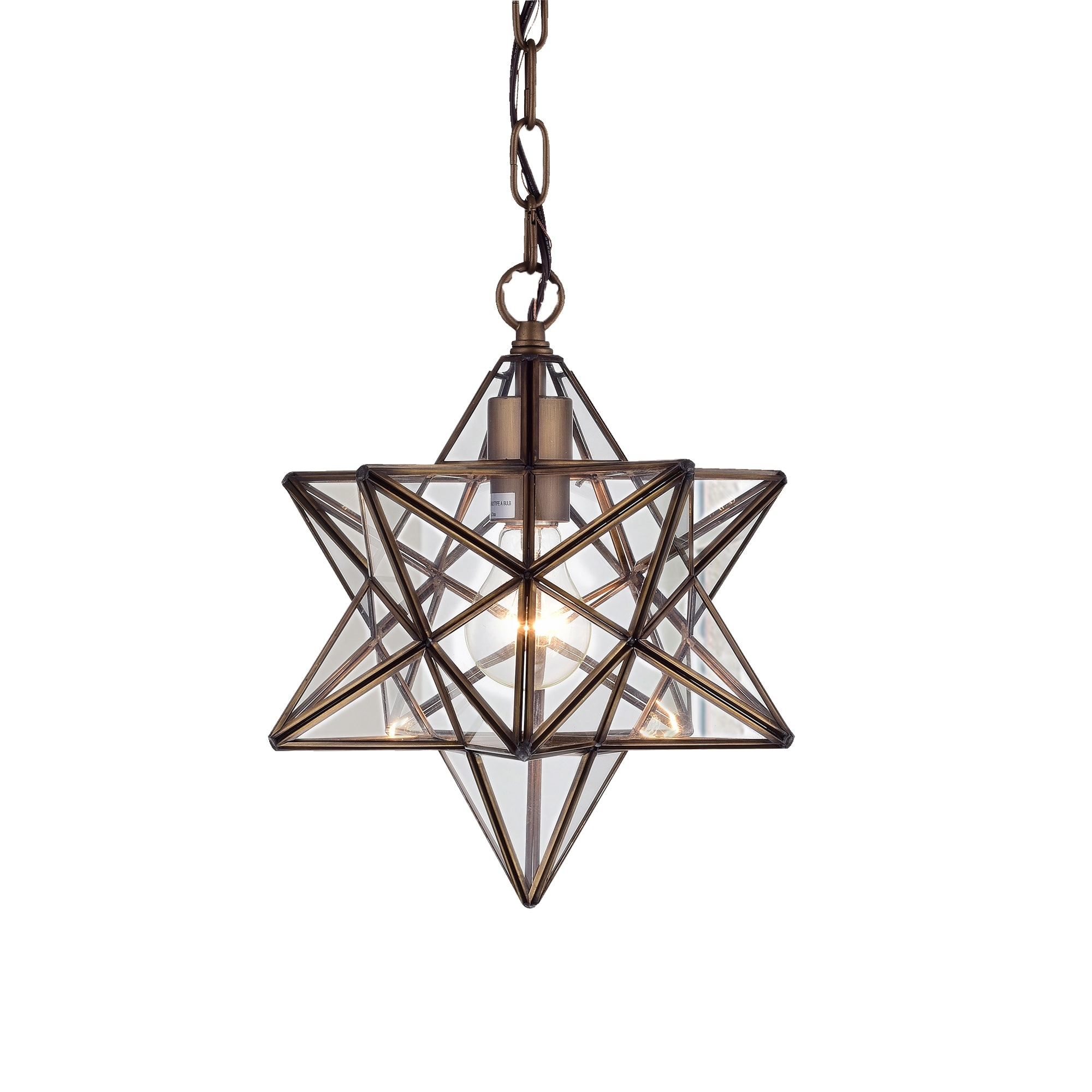 Warehouse of Tiffany RL8198AB Warehouse of Tiffany Minkar 1-light Antique Bronze Star Pendant