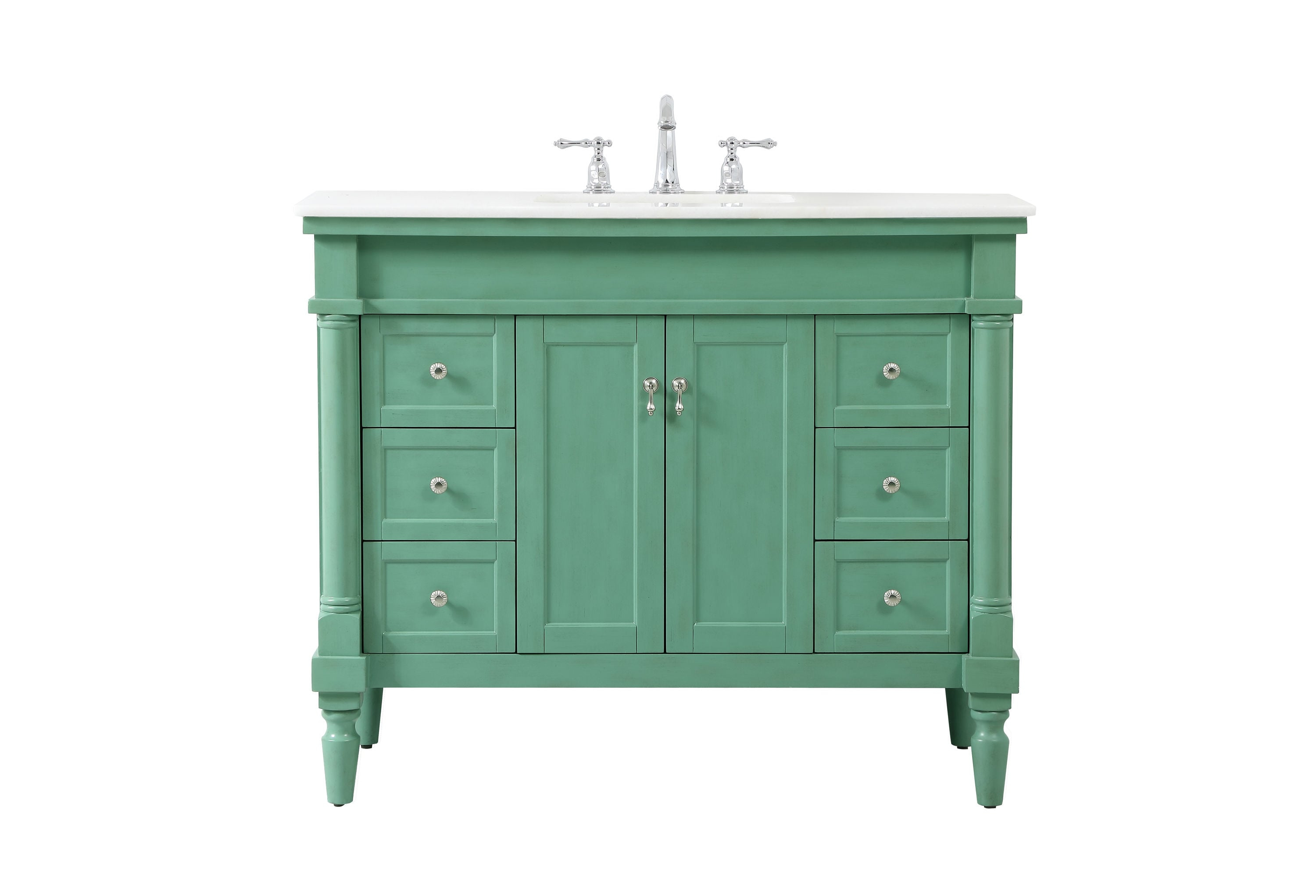 Elegant Decor Lexington 42" Solid Wood Single Bathroom Vanity in Vintage Mint