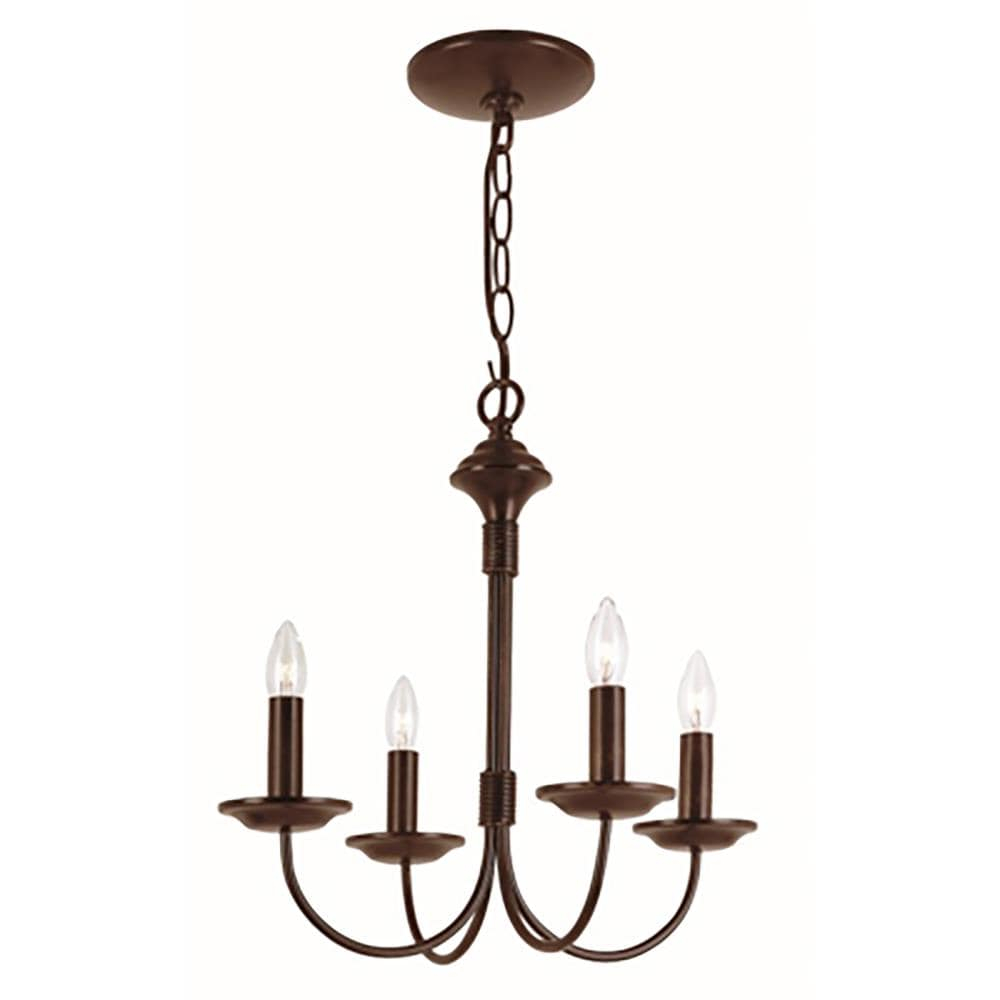 Lucid Lighting 4 -Light Oil-rubbed Bronze Transitional For Use in Bedrooms, Dining Rooms, Foyers, Kitchens, Living Rooms Chandelier