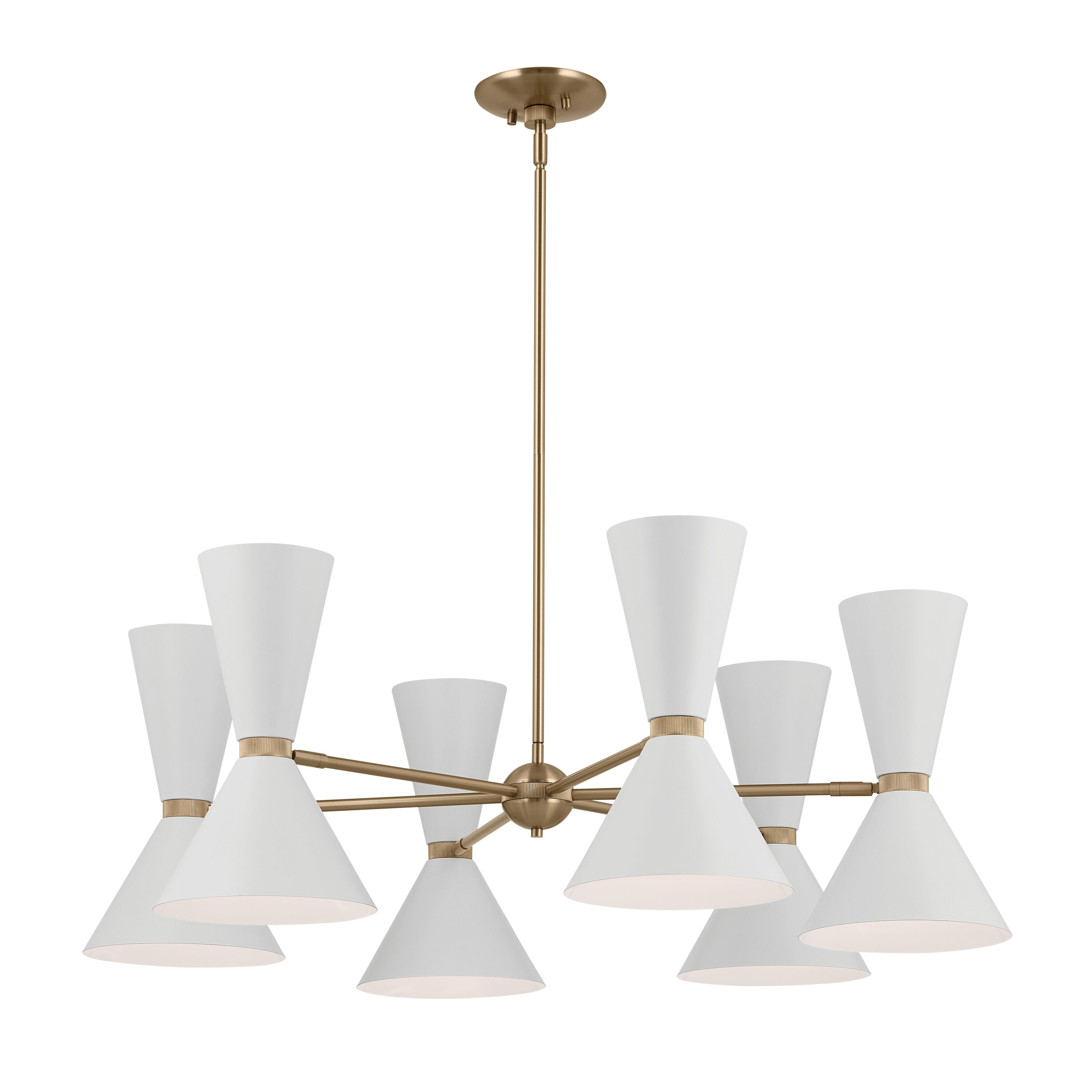 Kichler Lighting Phix 2 - Light Chandelier in  Champagne Bronze/White