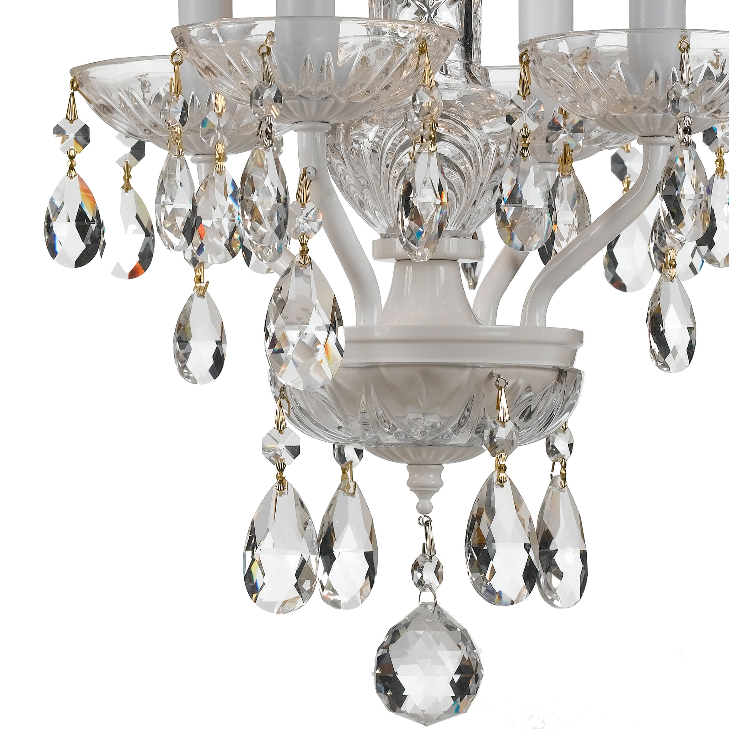 5534-WW-CL-S-Crystorama Lighting-Traditional Crystal - 15 Inch 4 Light Chandelier-Swarovski Strass Crystal Type-Wet White Finish   -Traditional