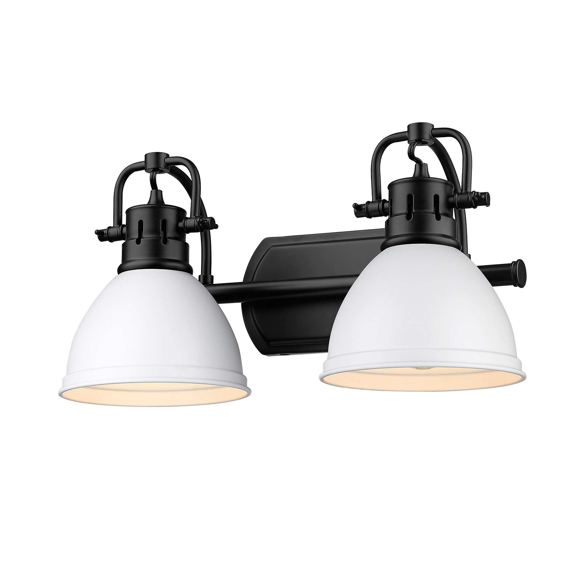 Golden Lighting Duncan 2-Light Vanity Light in Matte Black with Matte White