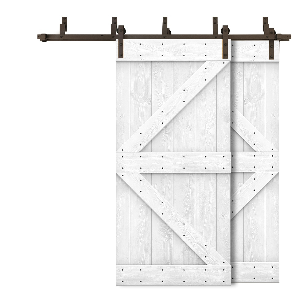 Calhome 84'' Solid Wood Paneled Painted with Installation Hardware Kit Barn Door