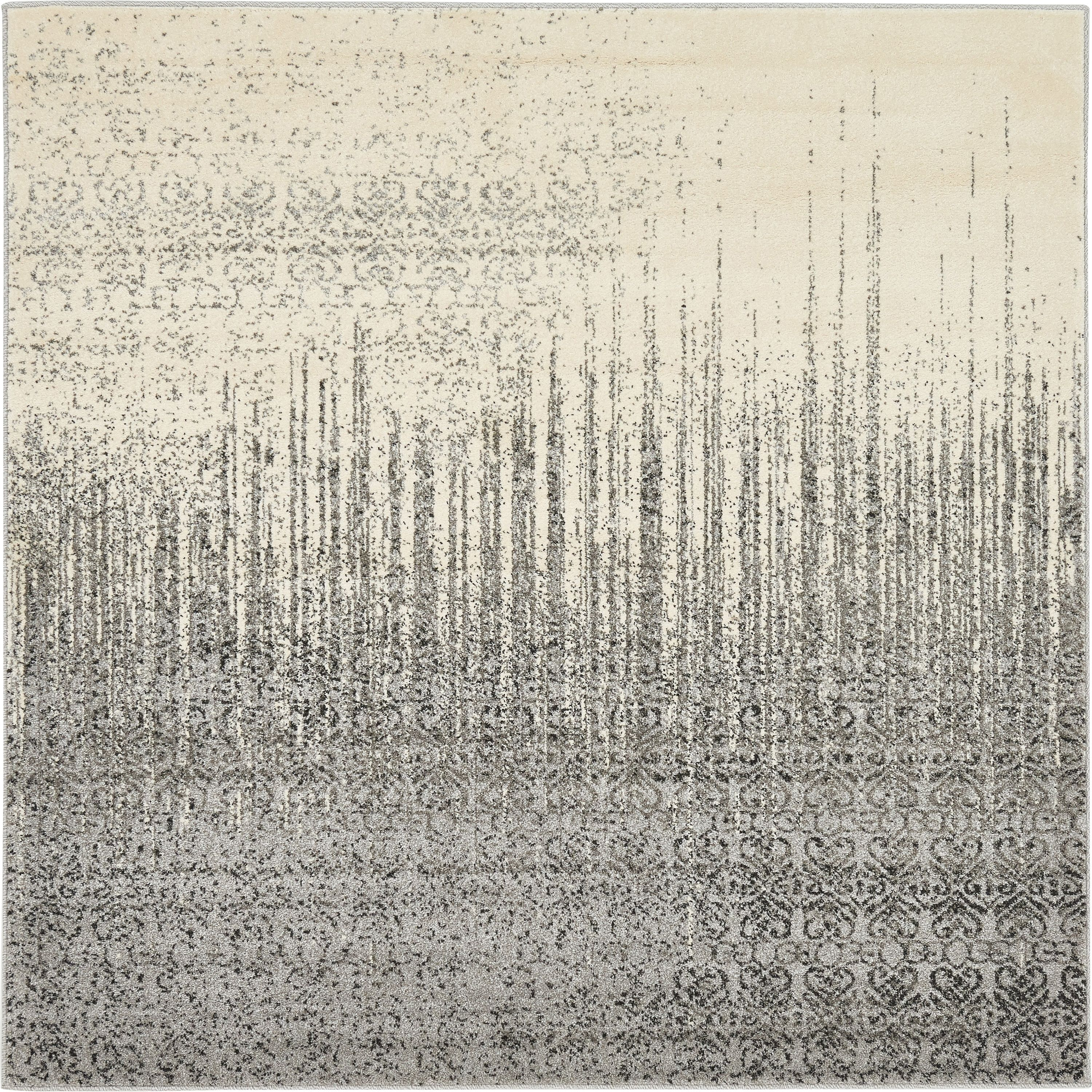 Unique Loom Del Mar Collection Area Rug - Jennifer (6' 1" Square Gray/Black)
