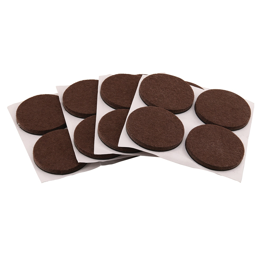Prime-Line MP76705 Heavy-Duty Furniture Felt Pads, 1/4 In. Thick x 2 In. Diameter (16 Pack) , Brown