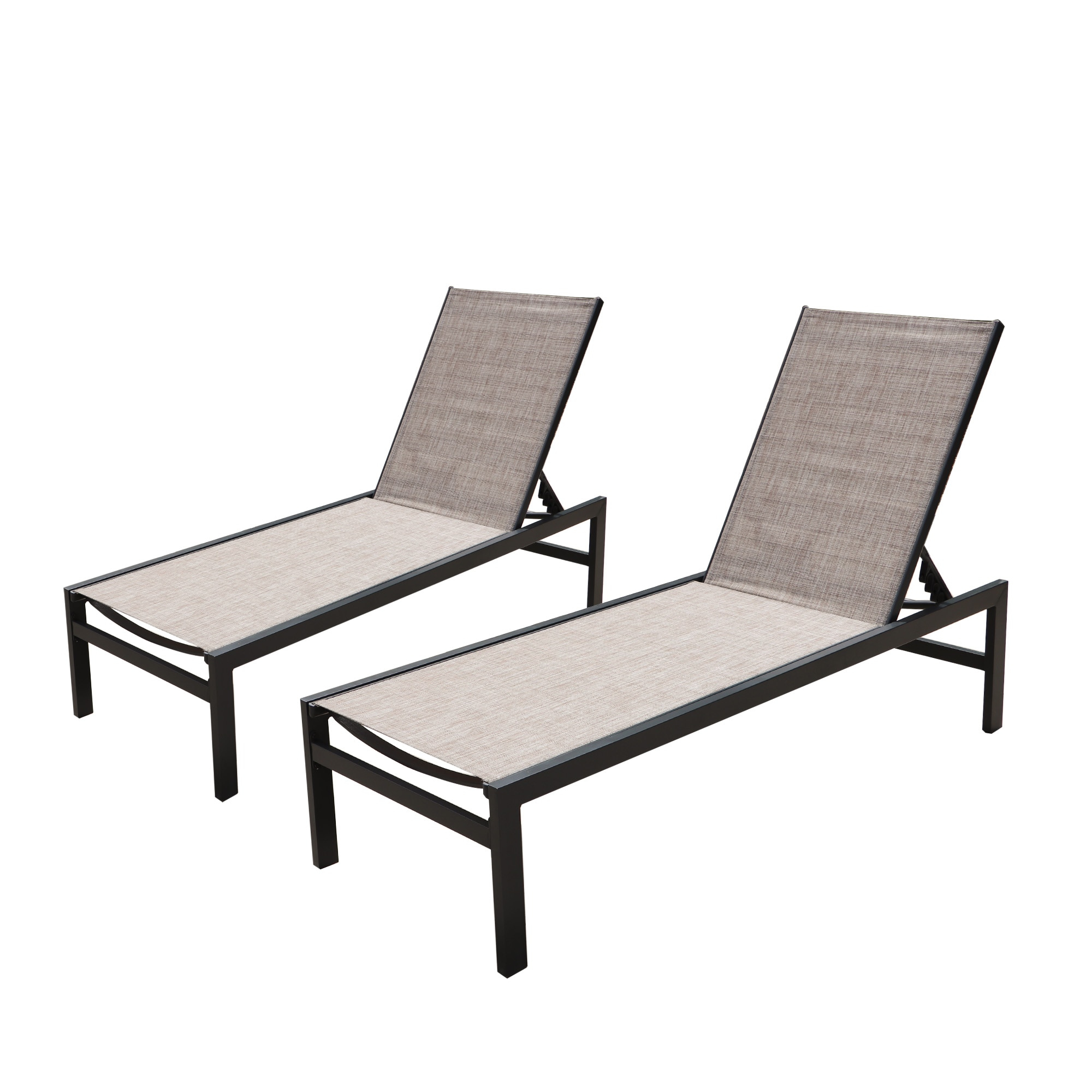 Kozyard 2 Packs Chaise Lounge Outdoor Aluminum Chaise Lounge Flat Comfortable Patio Chair