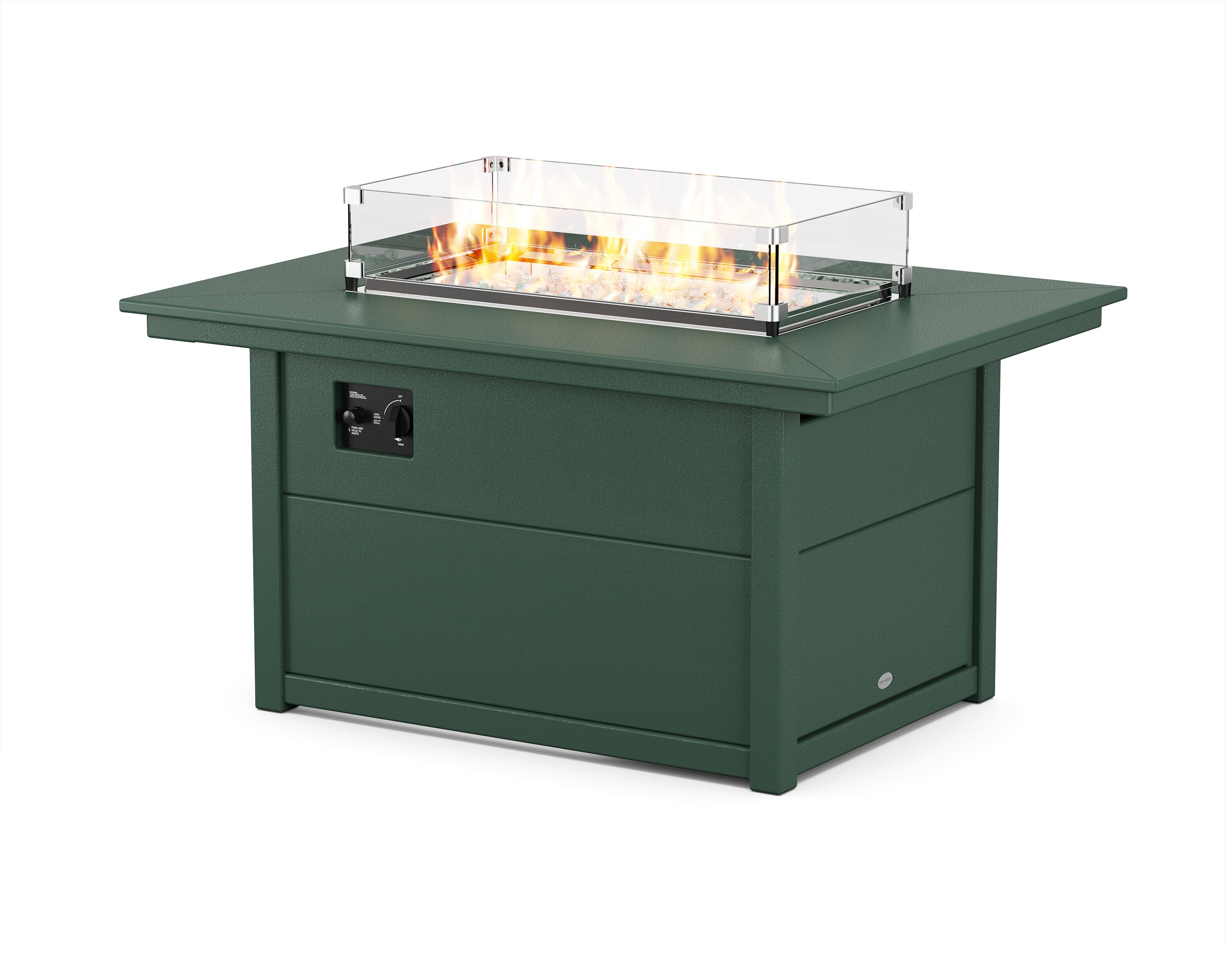 Rectangle Polyresin Smokeless Fire Pit Table with Hidden Fuel Tank